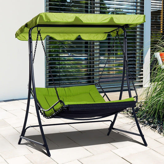 Outsunny Swing Chair - Green Hammock Seat - ALL4U RETAILER LTD