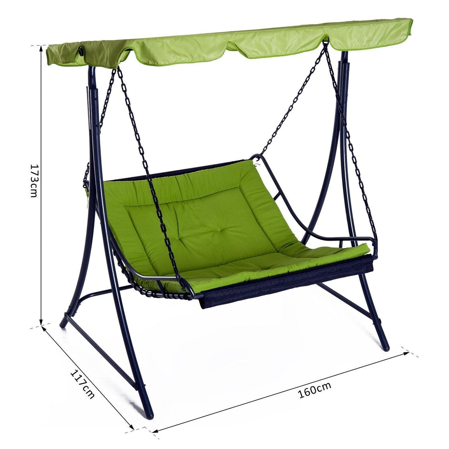 Outsunny Swing Chair - Green Hammock Seat - ALL4U RETAILER LTD