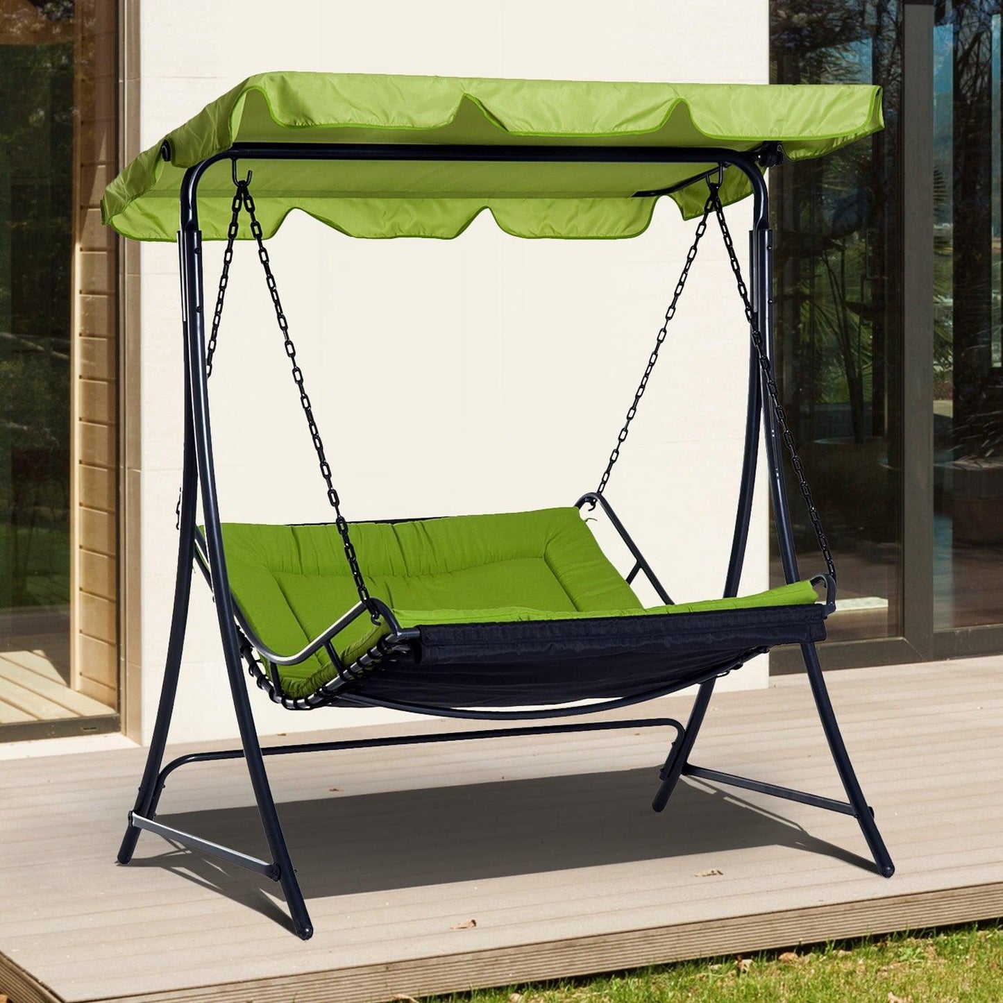 Outsunny Swing Chair - Green Hammock Seat - ALL4U RETAILER LTD