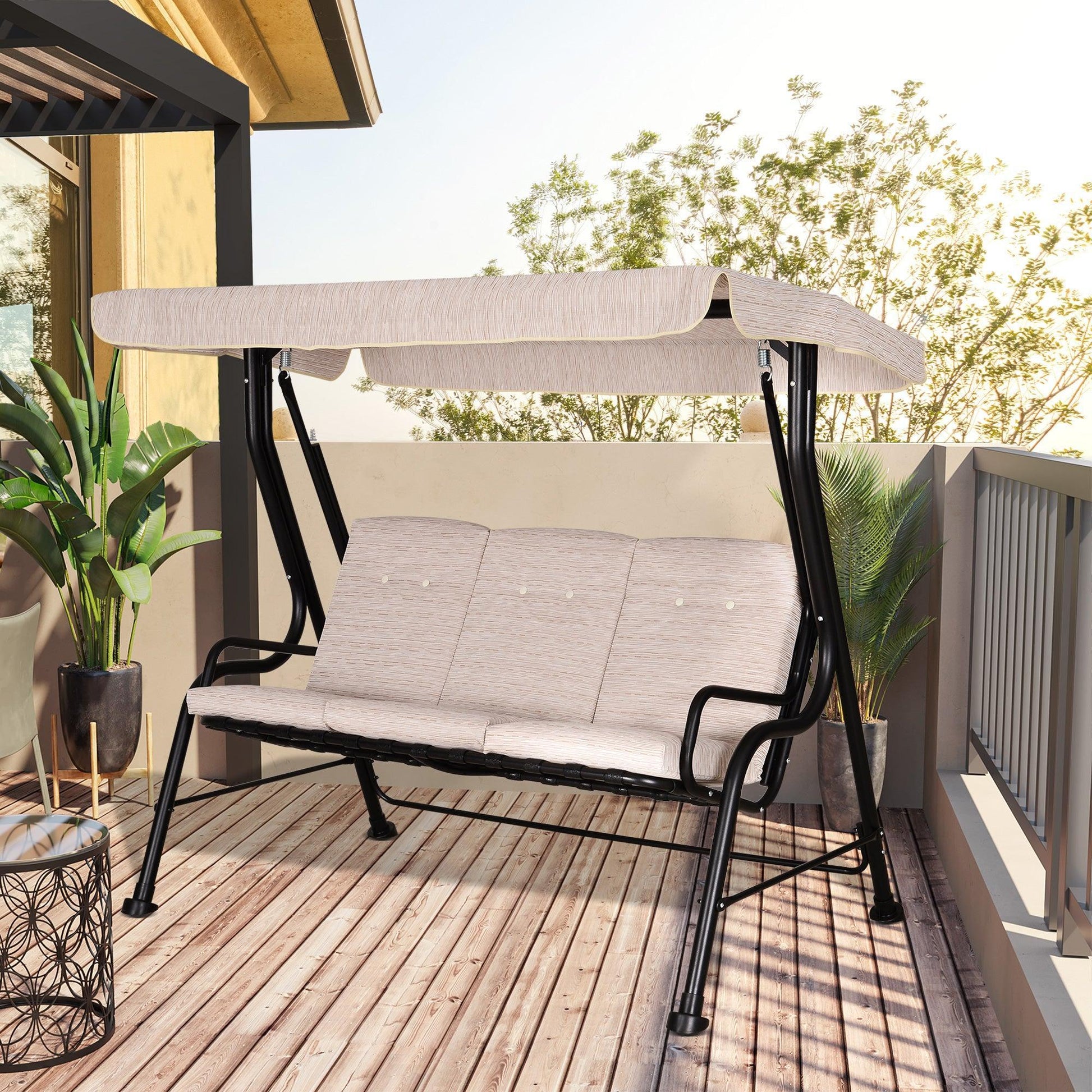 Outsunny Swing Chair with Canopy for Enhanced Comfort - ALL4U RETAILER LTD