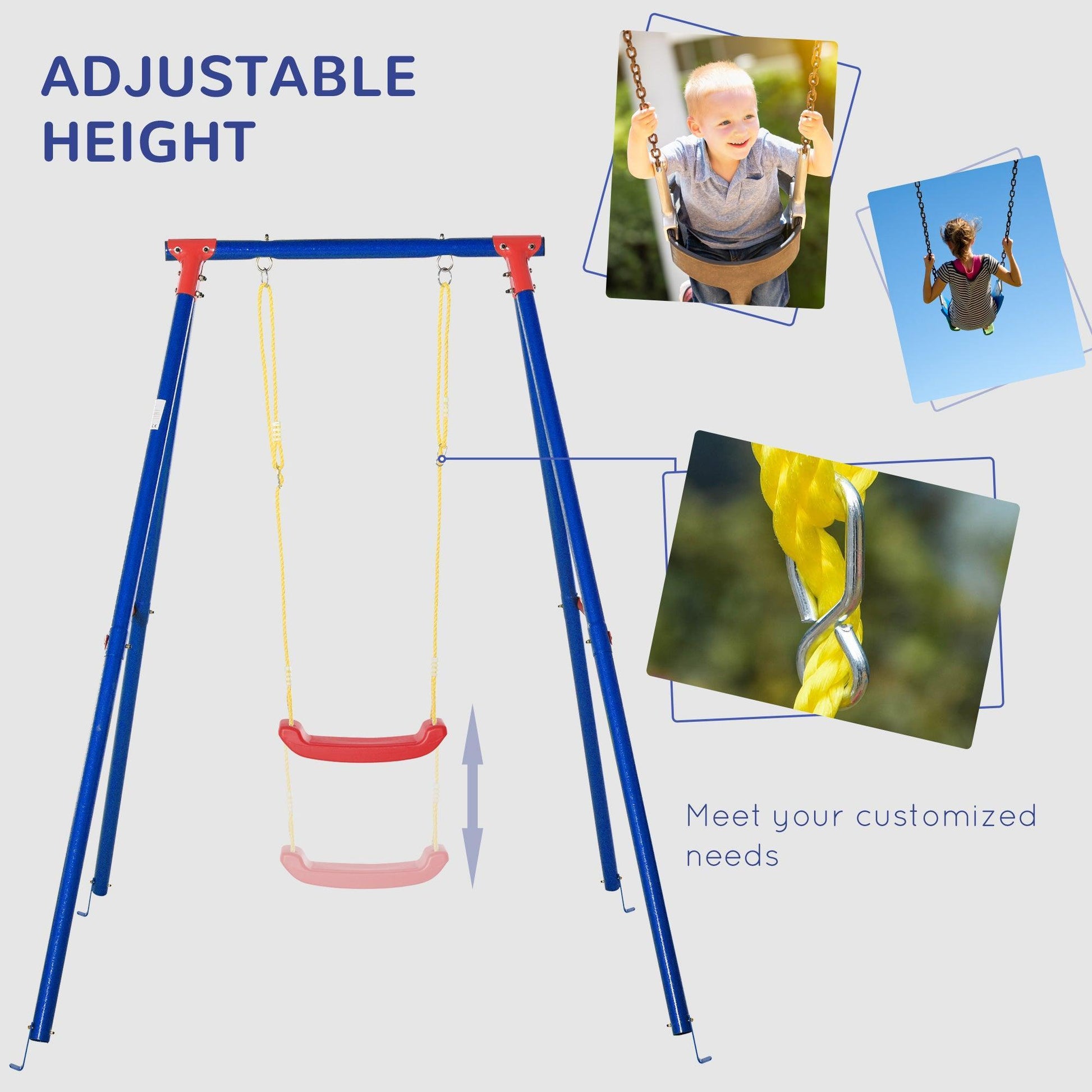 Outsunny Swing Set for Kids: Adjustable Rope, Heavy-Duty - ALL4U RETAILER LTD
