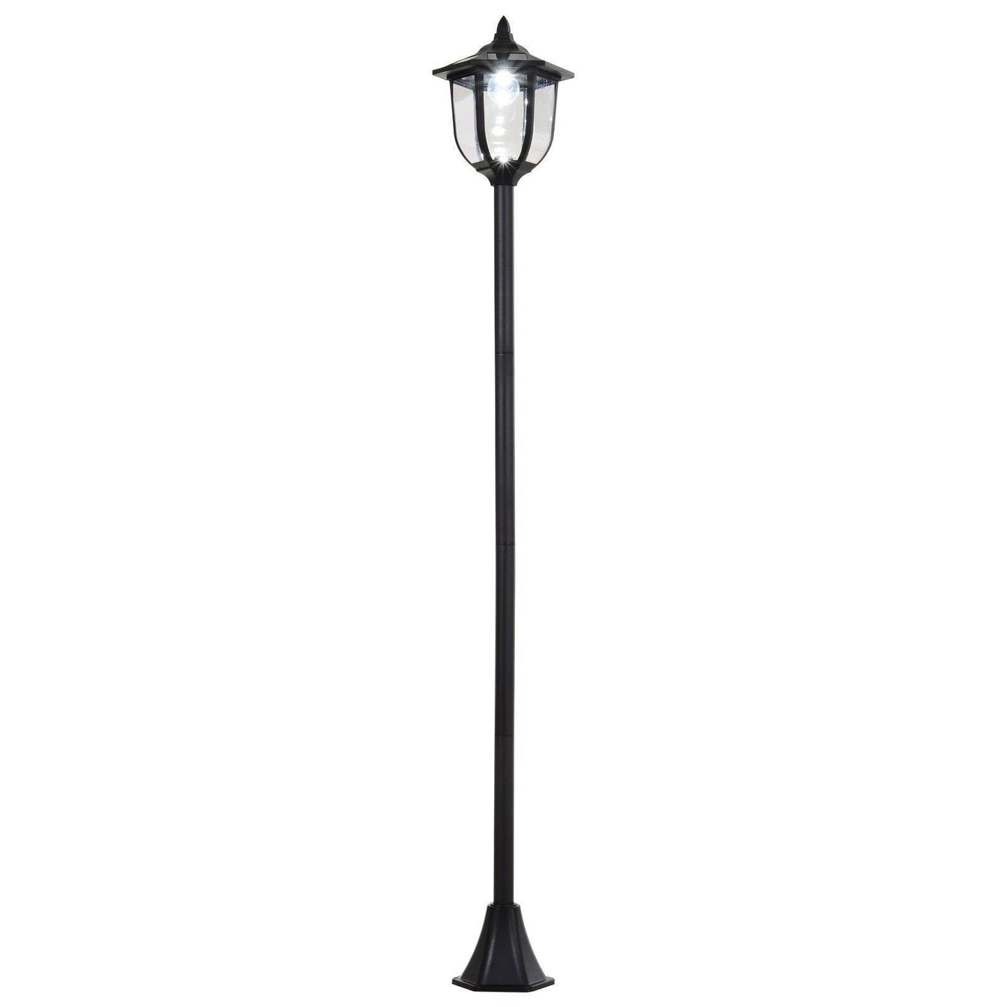 Outsunny Tall Black Solar LED Lamp Post for Gardens - ALL4U RETAILER LTD