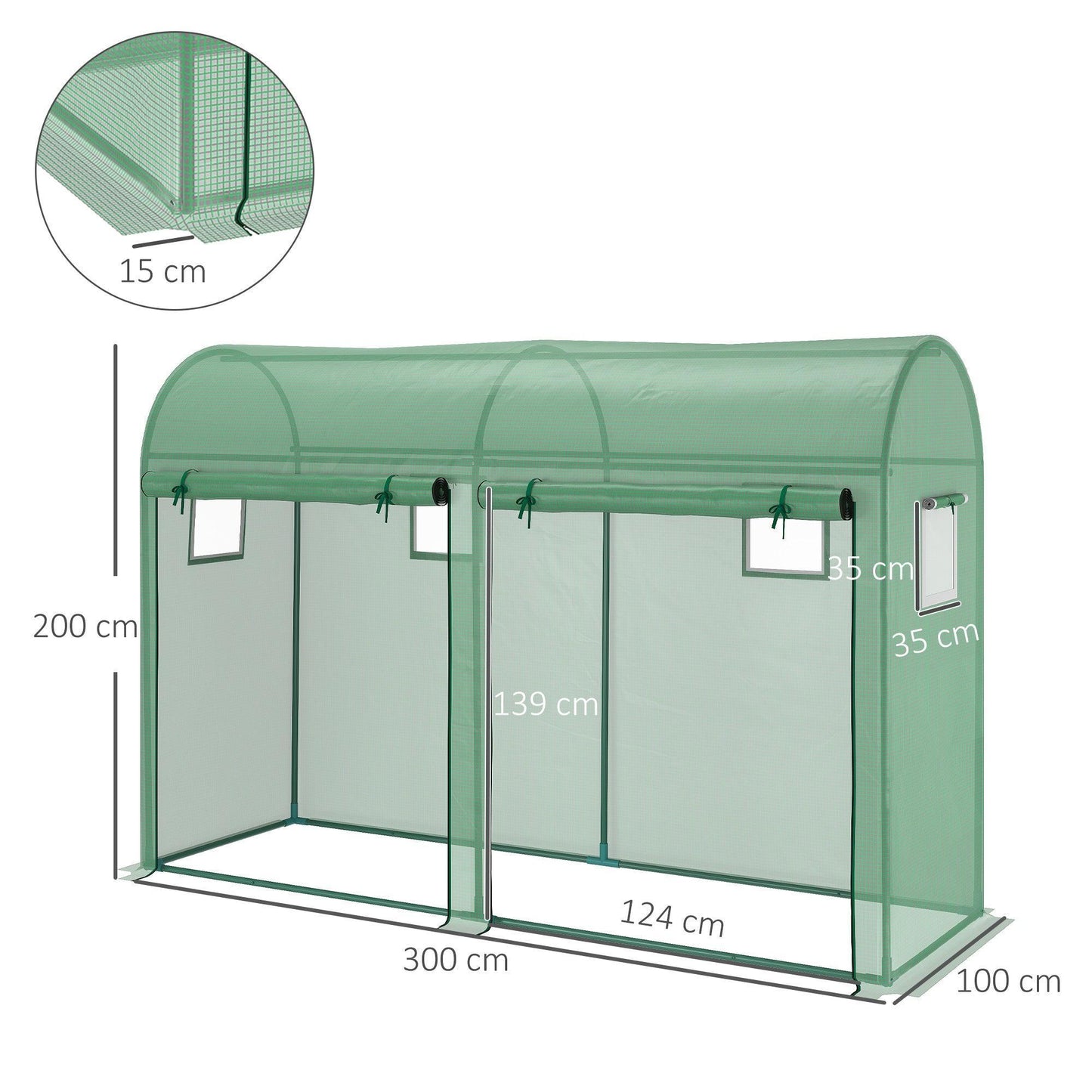 Outsunny Tomato Growth Greenhouse - Double Doors & 4 Windows - ALL4U RETAILER LTD