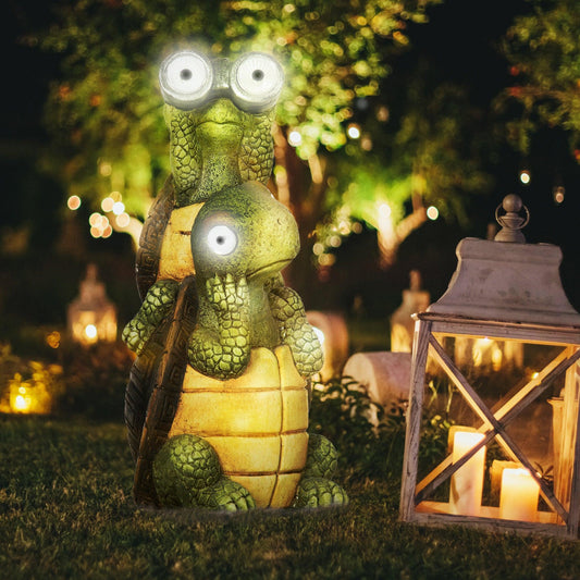 Outsunny Tortoise Statue: Solar LED Outdoor Decoration - ALL4U RETAILER LTD