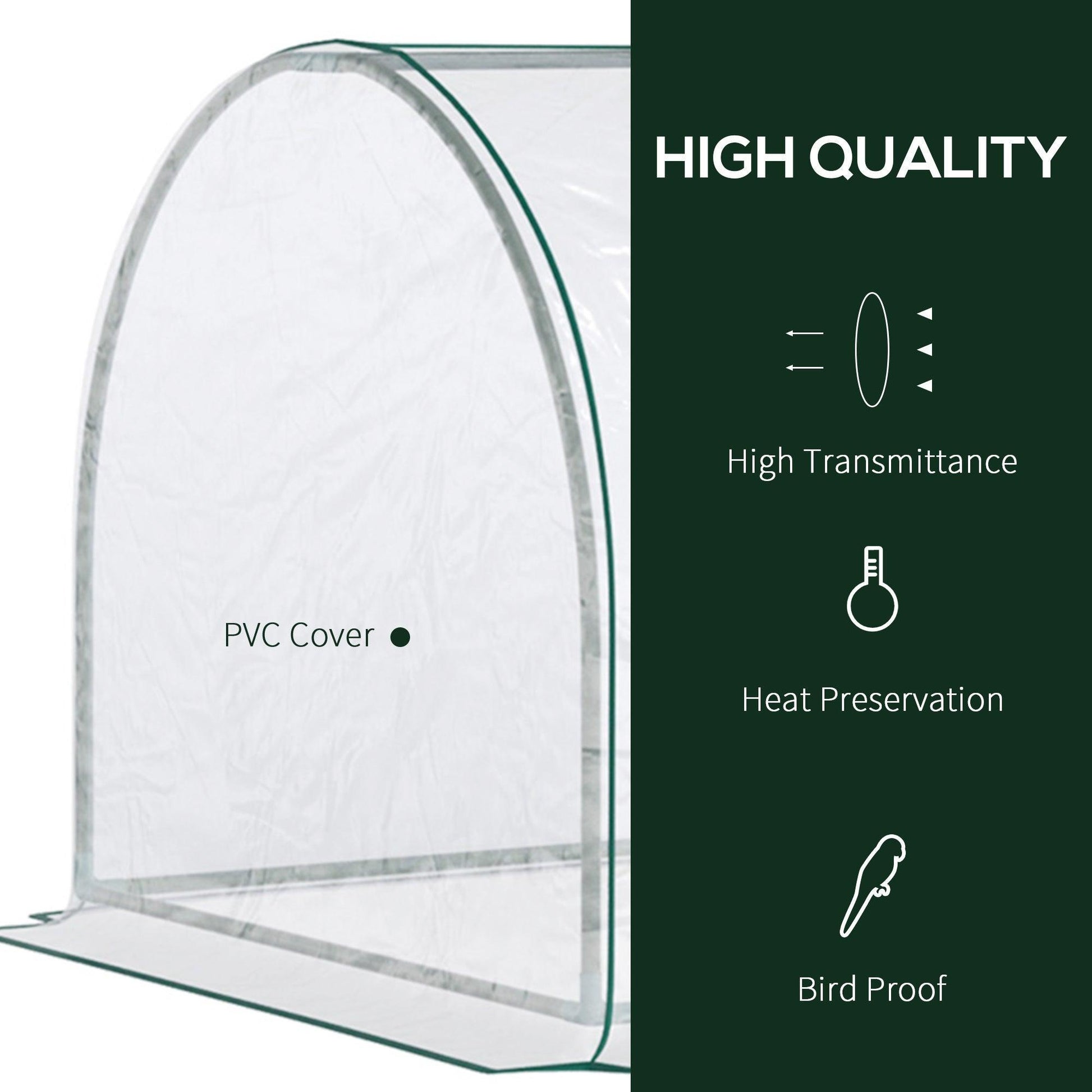 Outsunny Transparent Tunnel Greenhouse - 250x100x80cm - ALL4U RETAILER LTD