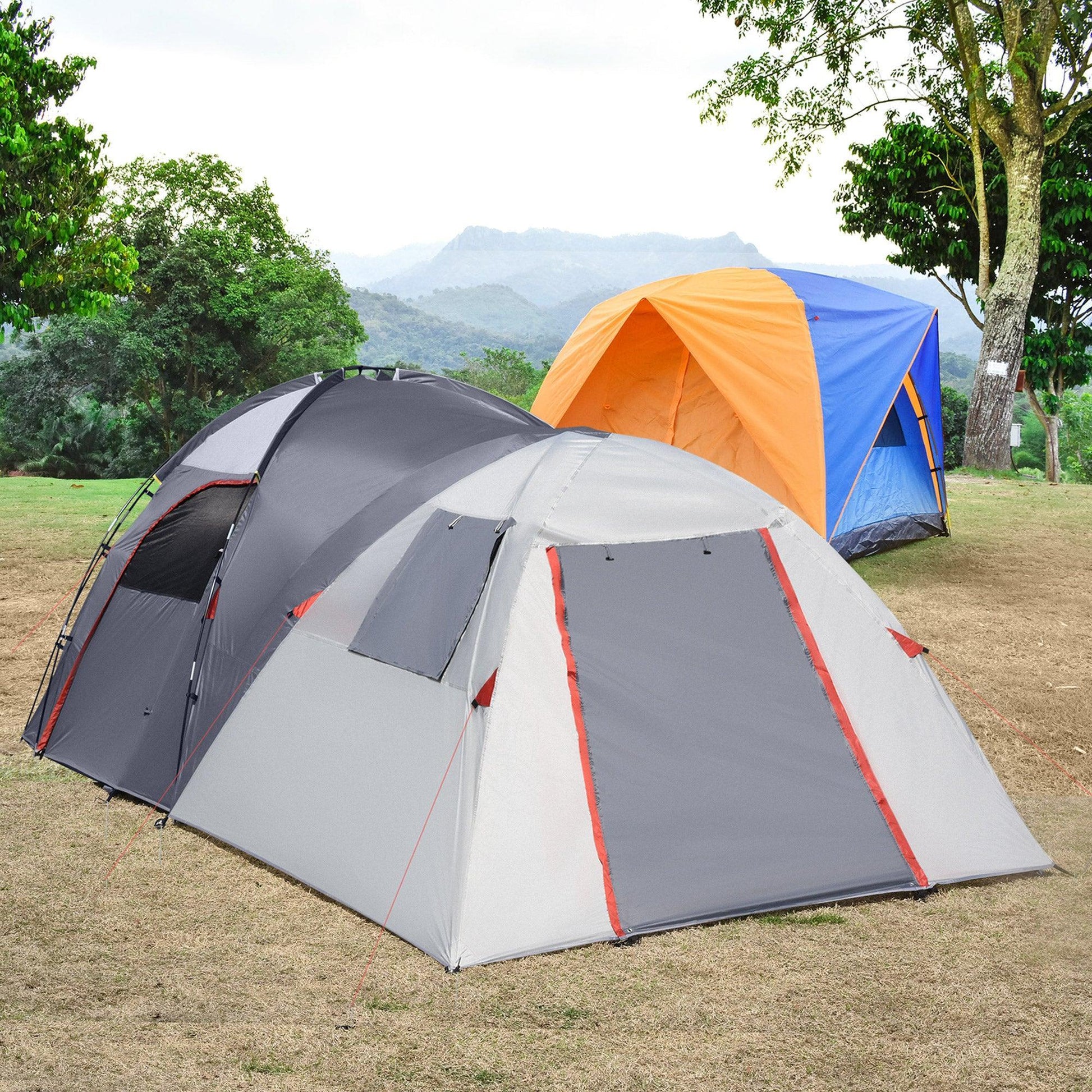 Outsunny Tunnel Tent: Portable 4-5 Person Camping Shelter - ALL4U RETAILER LTD