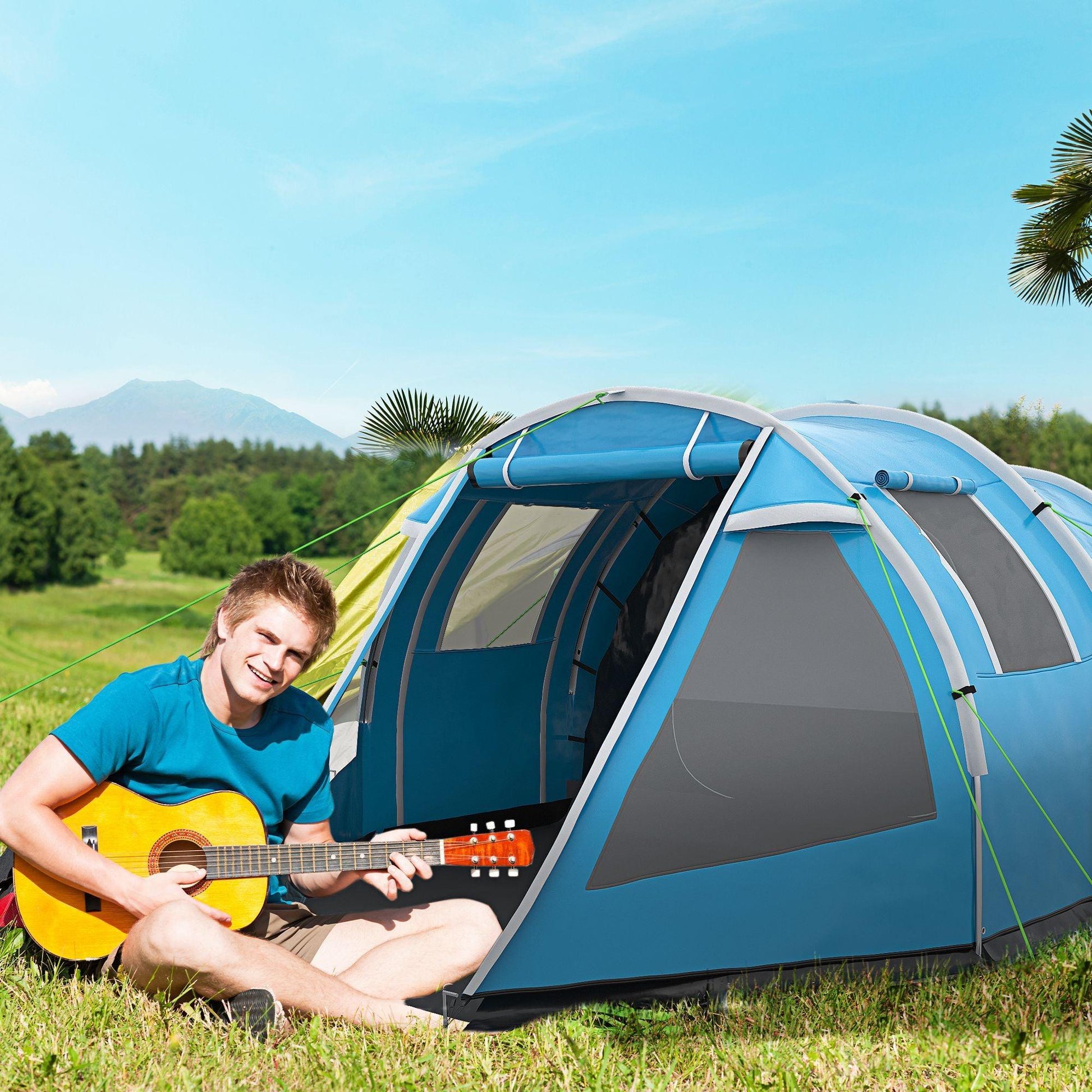 Outsunny Tunnel Tent: Portable & Spacious for Camping - ALL4U RETAILER LTD