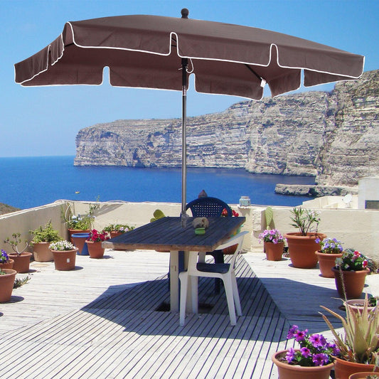 Outsunny Umbrella - Aluminum, Brown - ALL4U RETAILER LTD