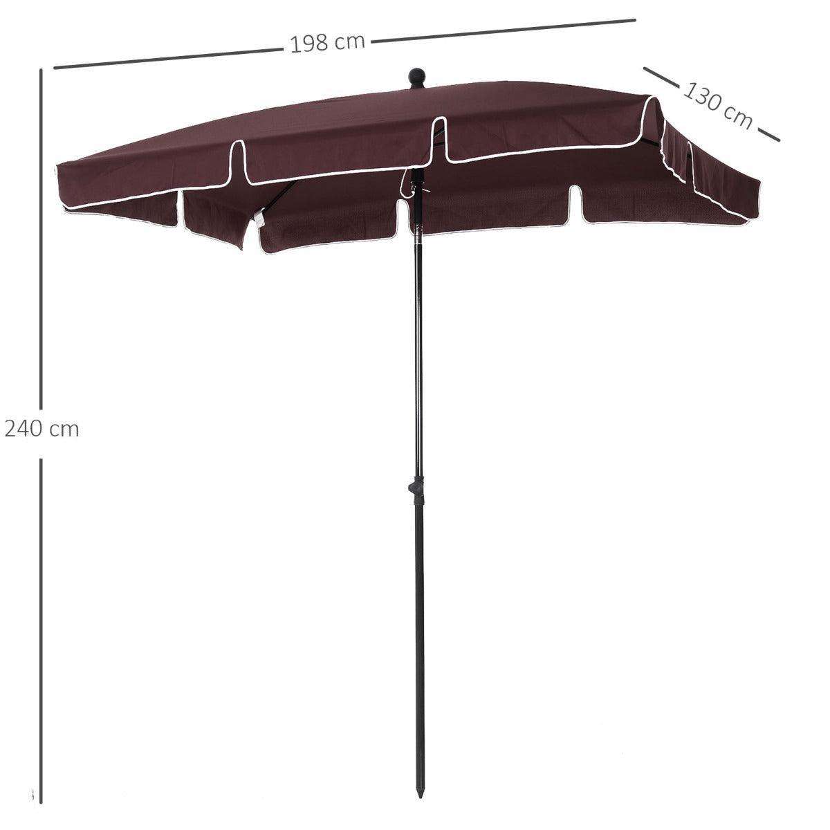 Outsunny Umbrella - Aluminum, Brown - ALL4U RETAILER LTD