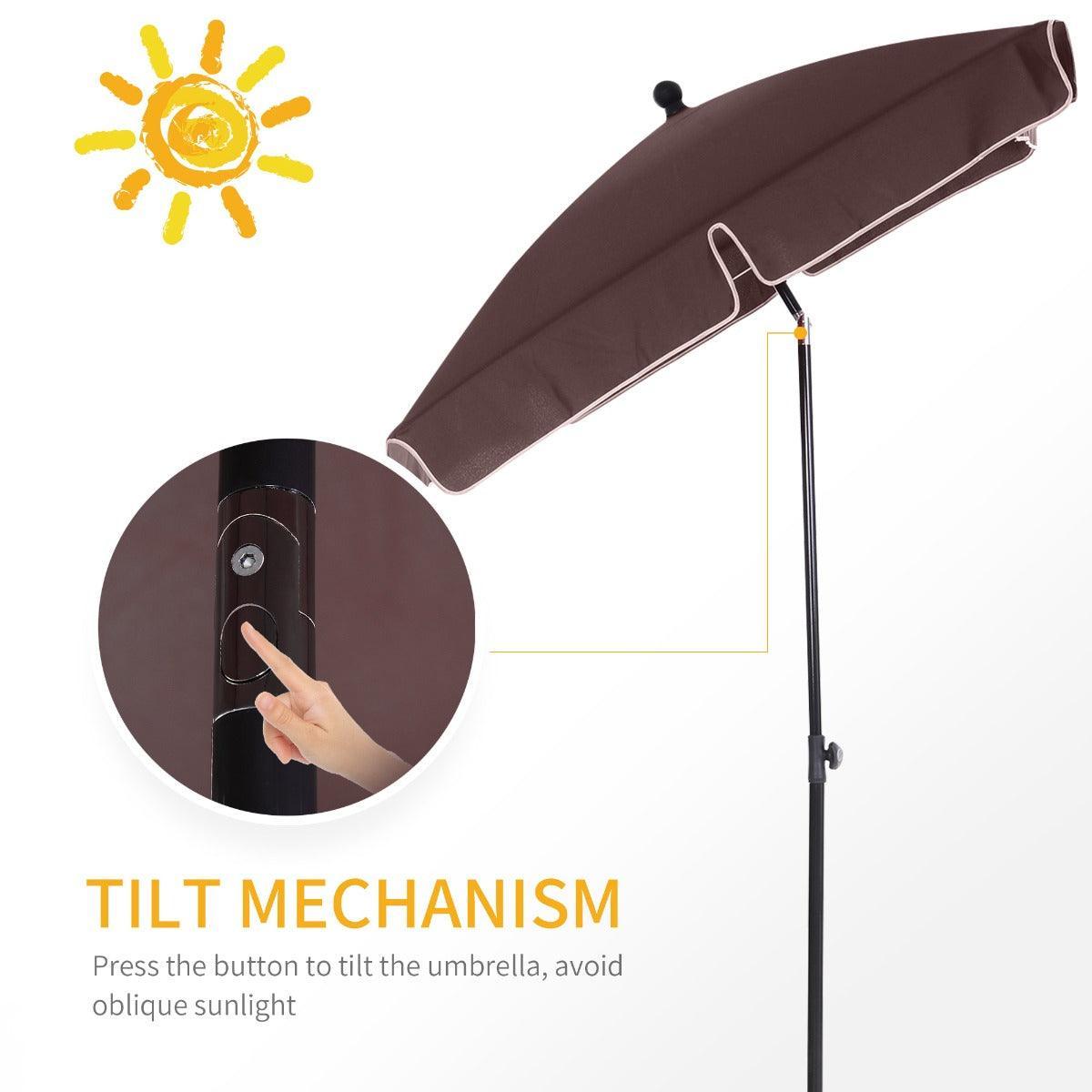 Outsunny Umbrella - Aluminum, Brown - ALL4U RETAILER LTD