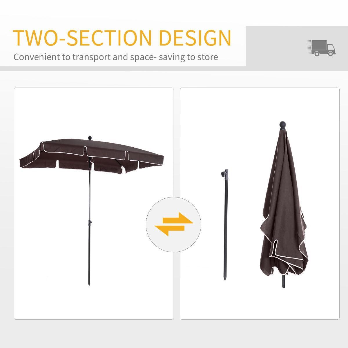 Outsunny Umbrella - Aluminum, Brown - ALL4U RETAILER LTD