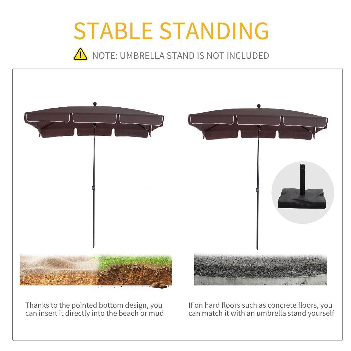 Outsunny Umbrella - Aluminum, Brown - ALL4U RETAILER LTD