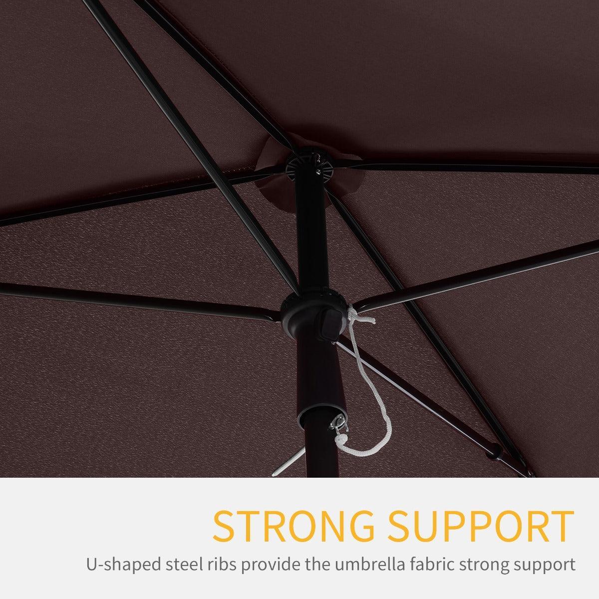 Outsunny Umbrella - Aluminum, Brown - ALL4U RETAILER LTD