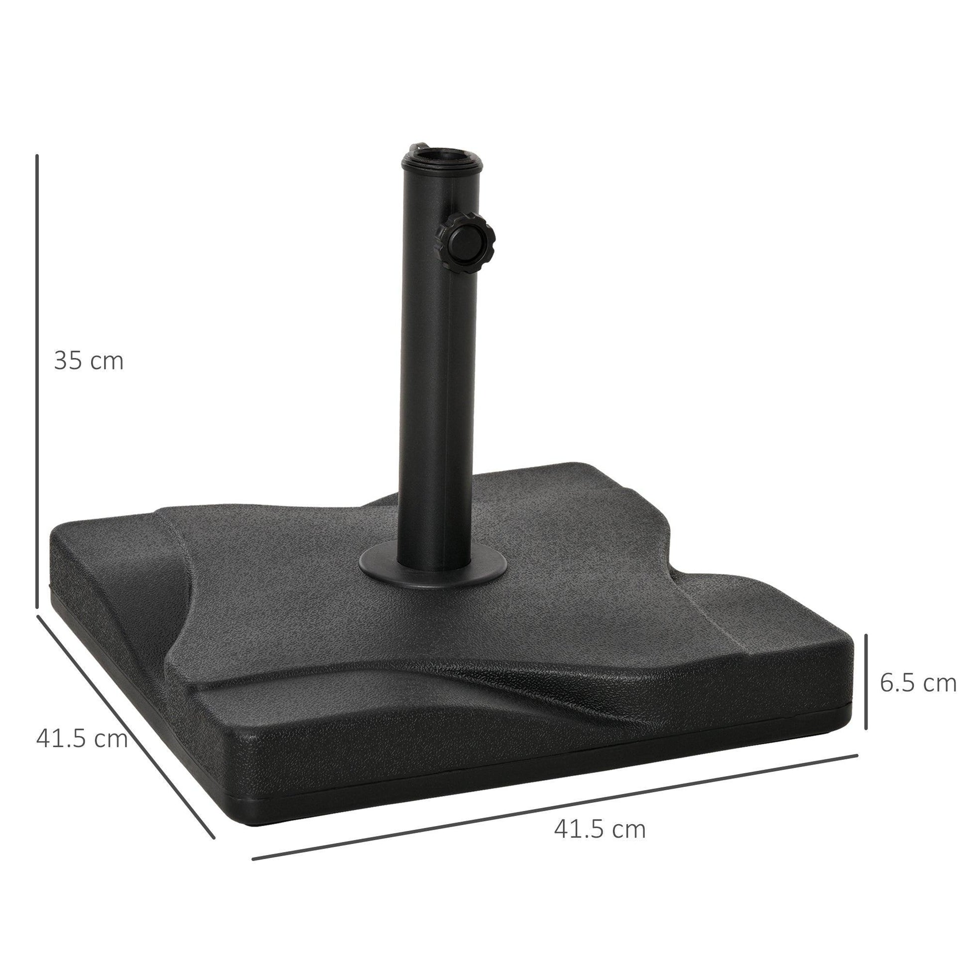 Outsunny Umbrella Base Stand - Square, Black - ALL4U RETAILER LTD