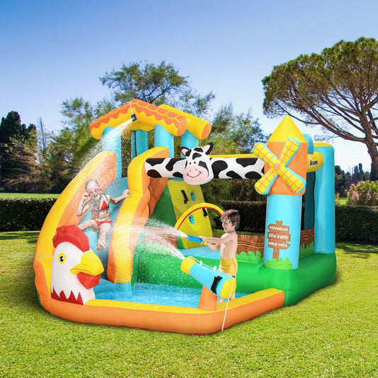 Outsunny Versatile Farm-Style Kids Bounce Castle: 5-in-1 Fun - ALL4U RETAILER LTD