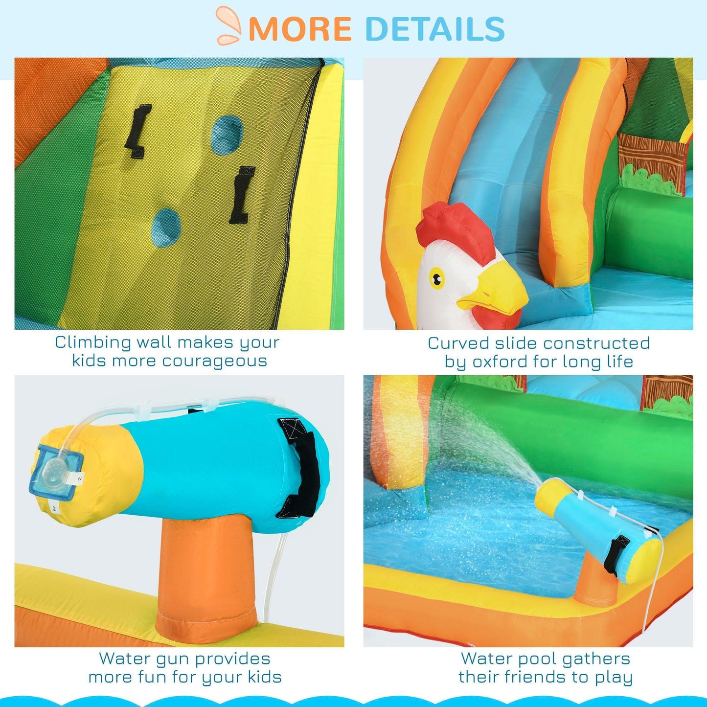 Outsunny Versatile Farm-Style Kids Bounce Castle: 5-in-1 Fun - ALL4U RETAILER LTD