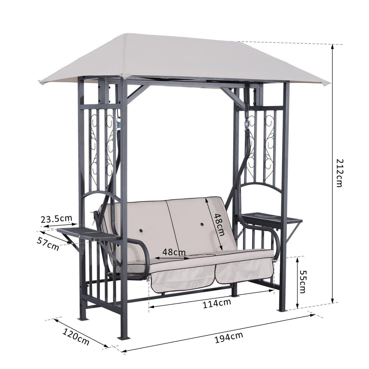 Outsunny Vintage Hammock Swing with Canopy - ALL4U RETAILER LTD