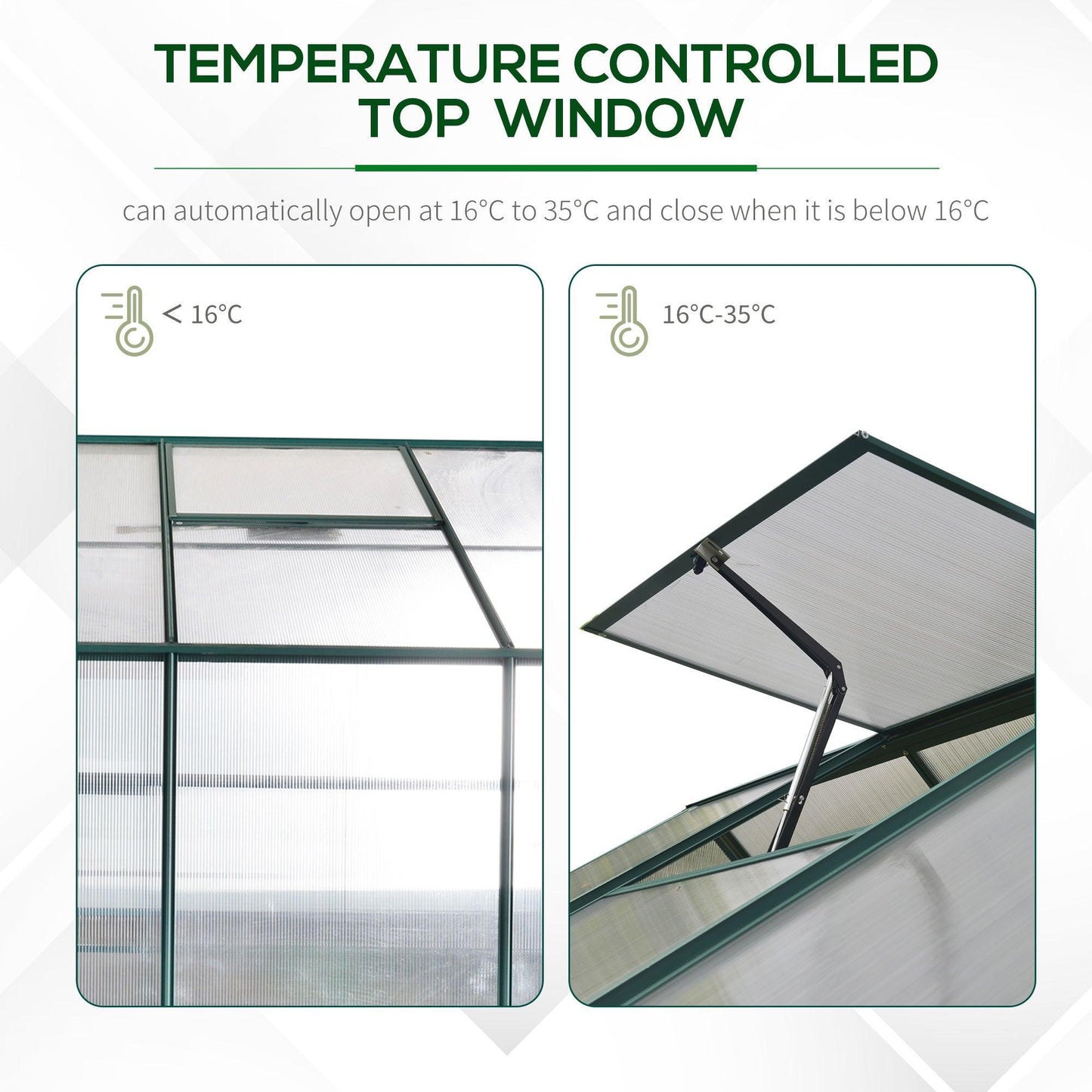 Outsunny walk-in Aluminium Greenhouse Polycarbonate with Plant Bed - ALL4U RETAILER LTD