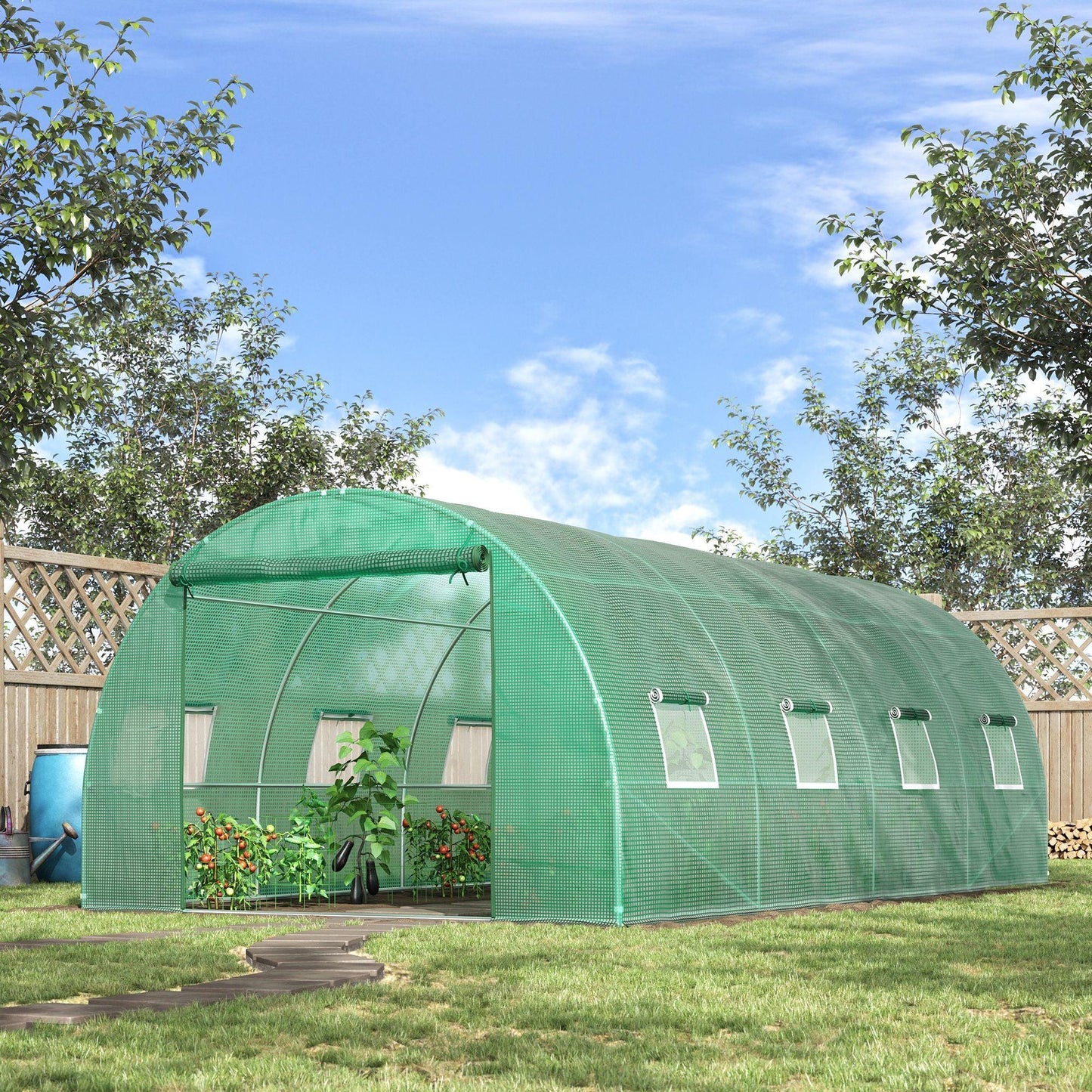 Outsunny Walk-In Garden Poly Greenhouse - ALL4U RETAILER LTD