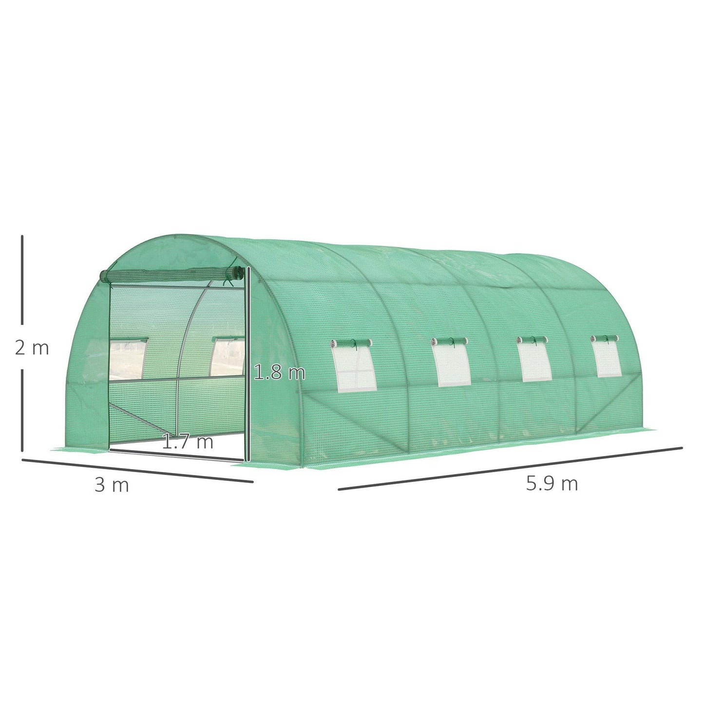 Outsunny Walk-In Garden Poly Greenhouse - ALL4U RETAILER LTD