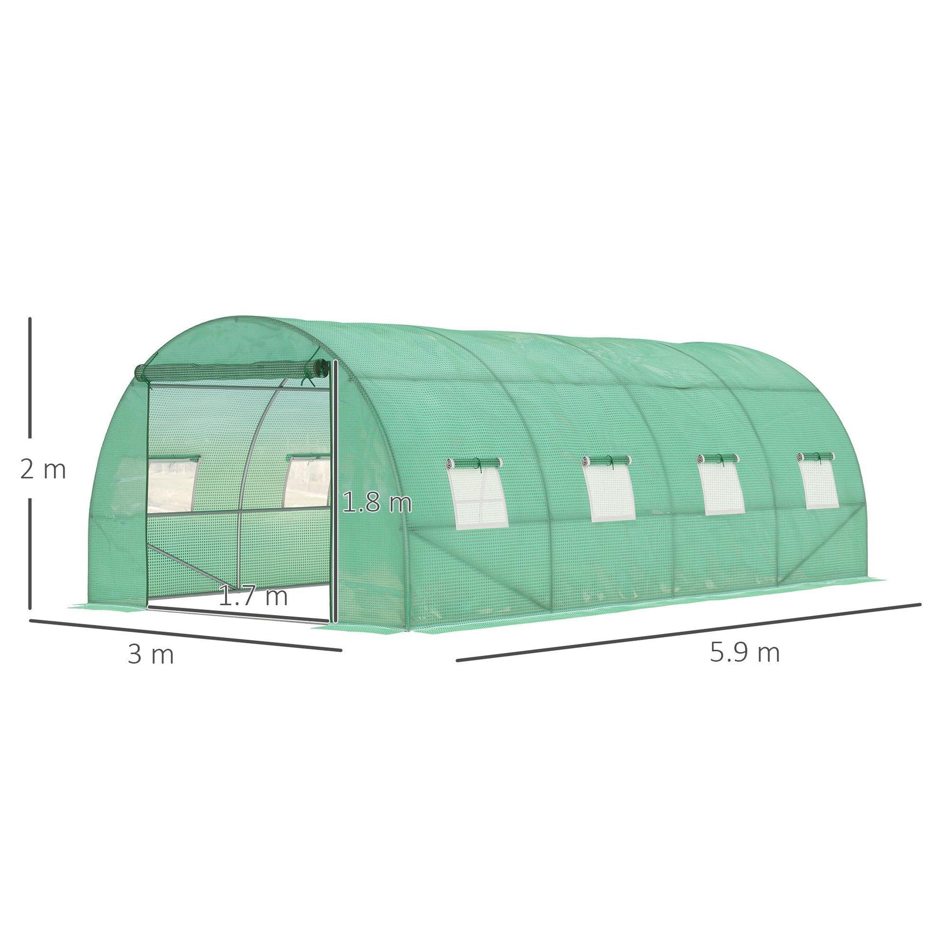 Outsunny Walk-In Garden Poly Greenhouse - ALL4U RETAILER LTD