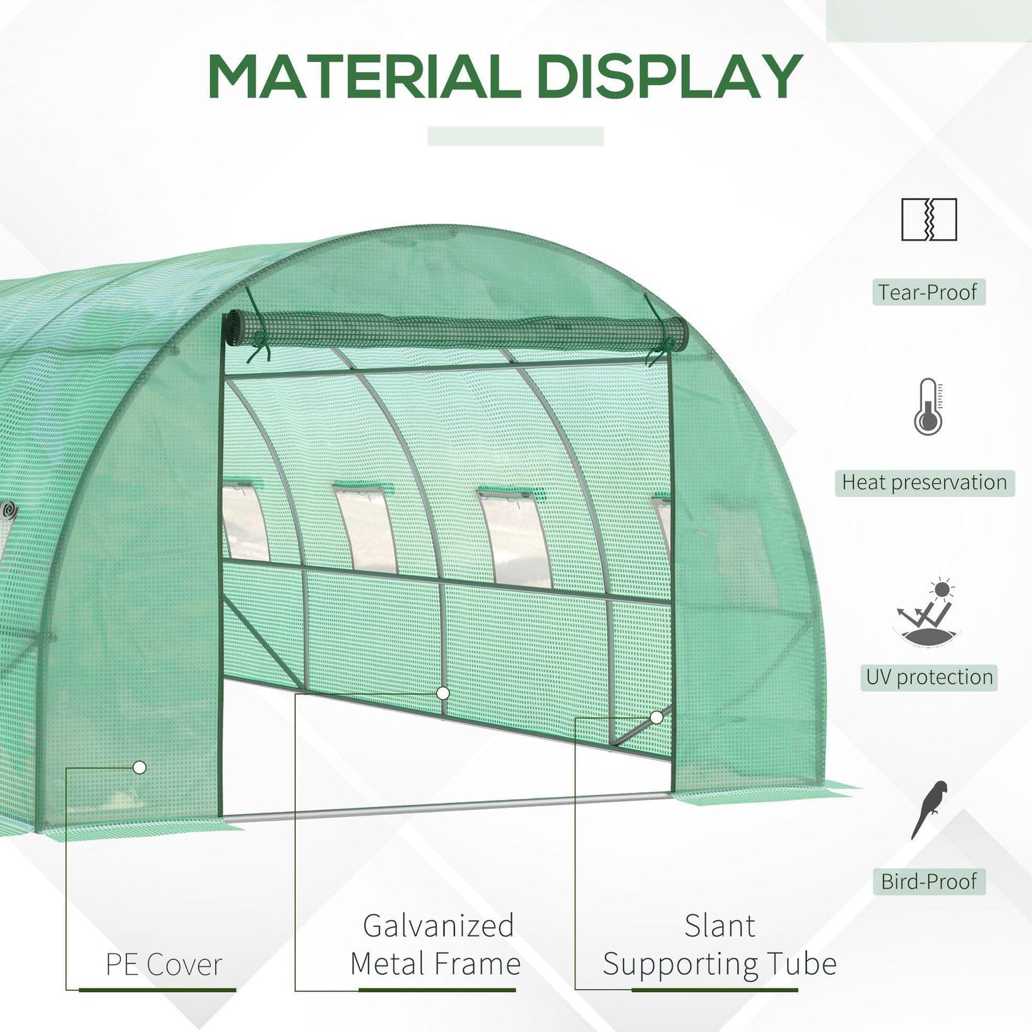 Outsunny Walk-In Garden Poly Greenhouse - ALL4U RETAILER LTD