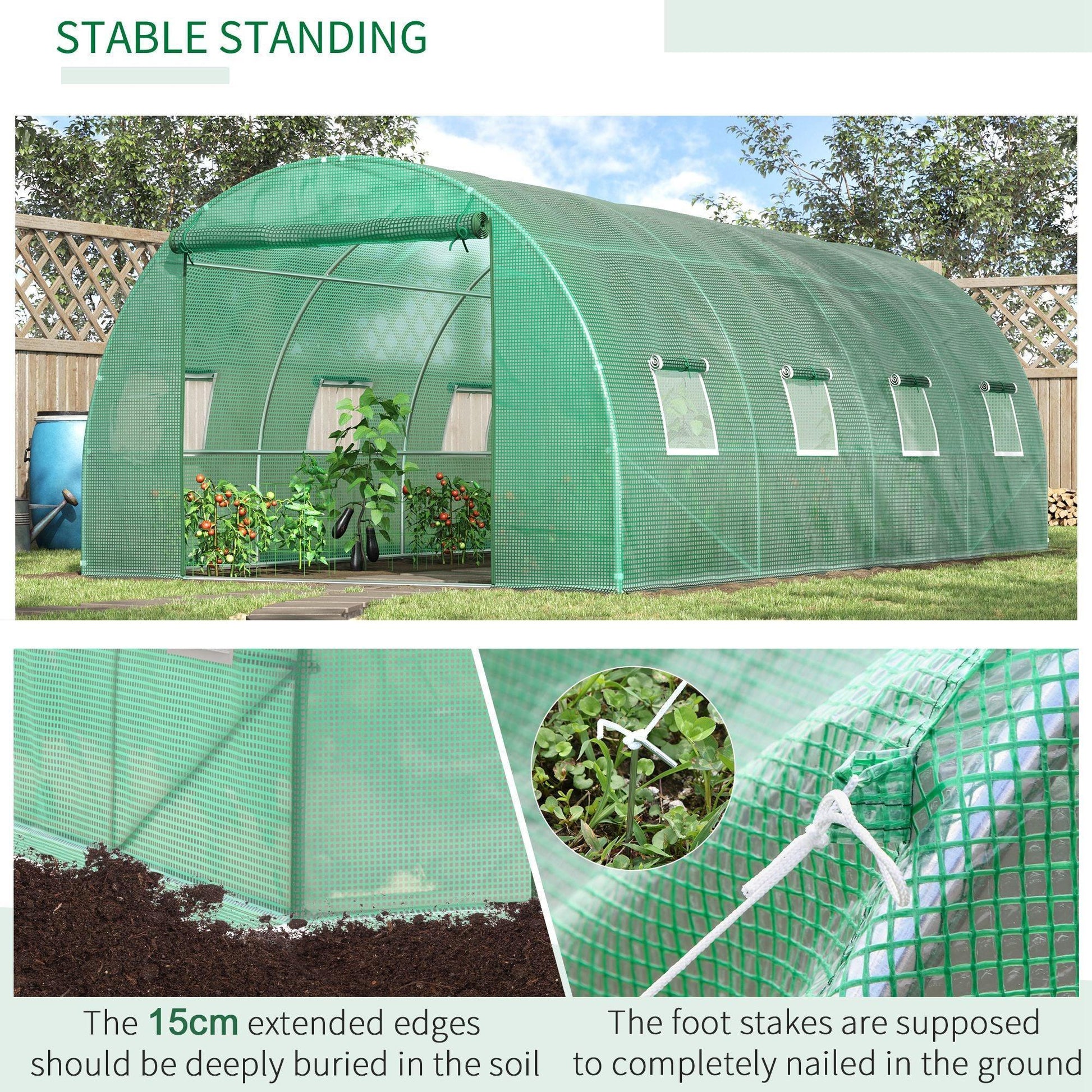 Outsunny Walk-In Garden Poly Greenhouse - ALL4U RETAILER LTD