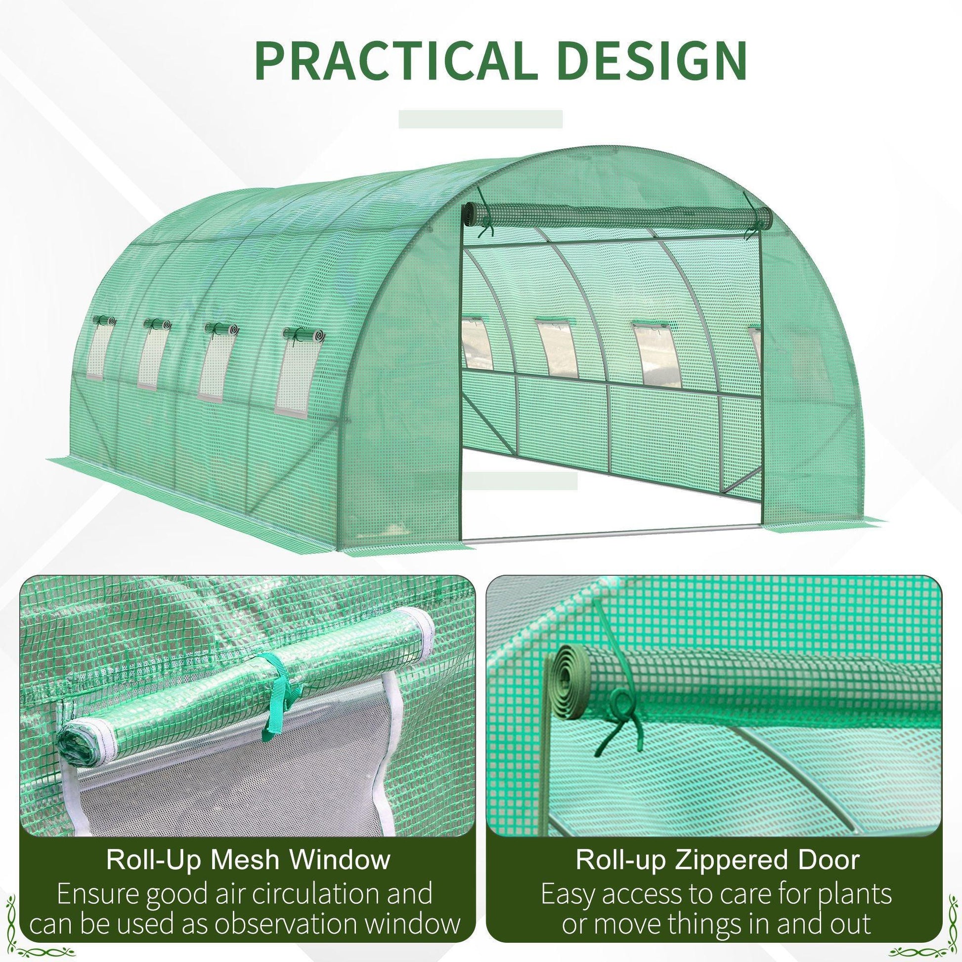 Outsunny Walk-In Garden Poly Greenhouse - ALL4U RETAILER LTD