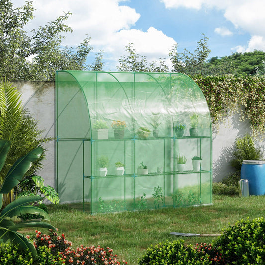 Outsunny Walk-In Greenhouse: 60x120x215cm with Roll-up Door - ALL4U RETAILER LTD