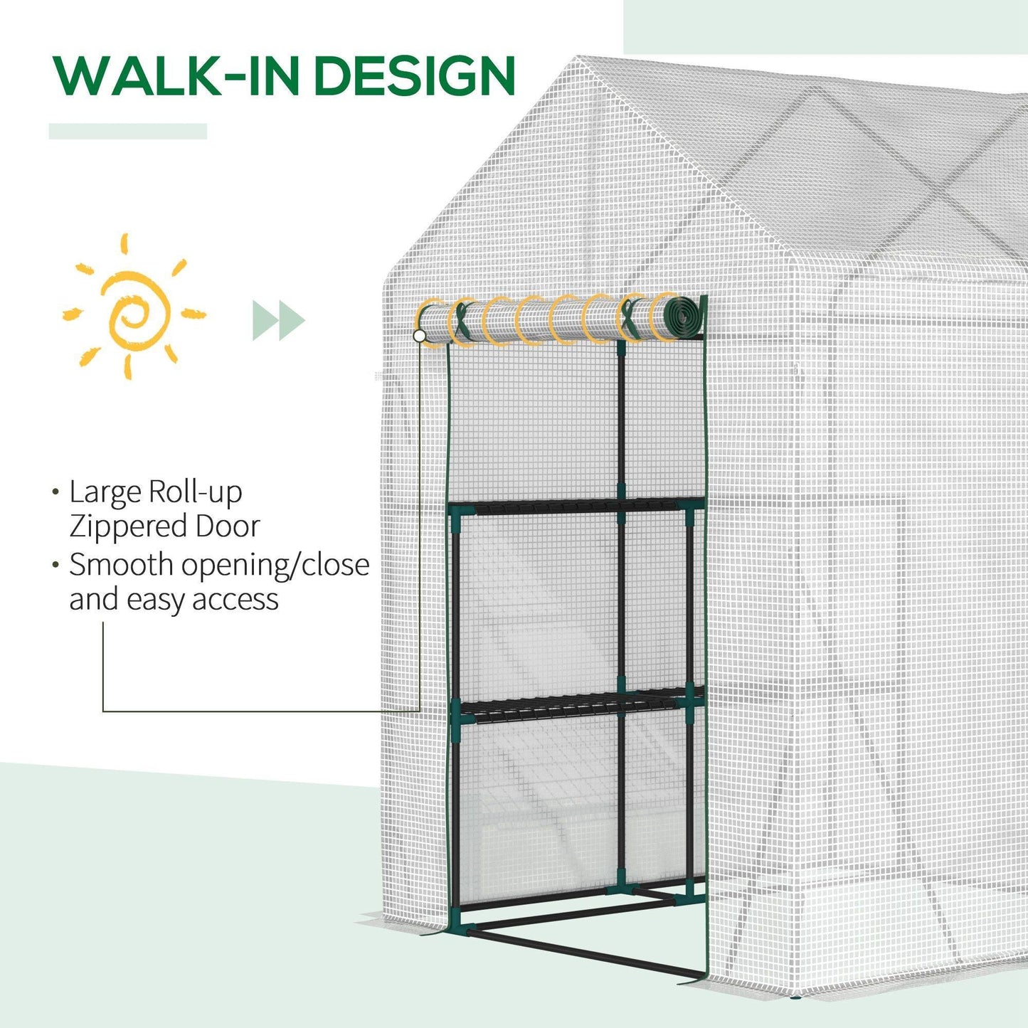 Outsunny Walk-In Greenhouse - Easy and Compact - ALL4U RETAILER LTD