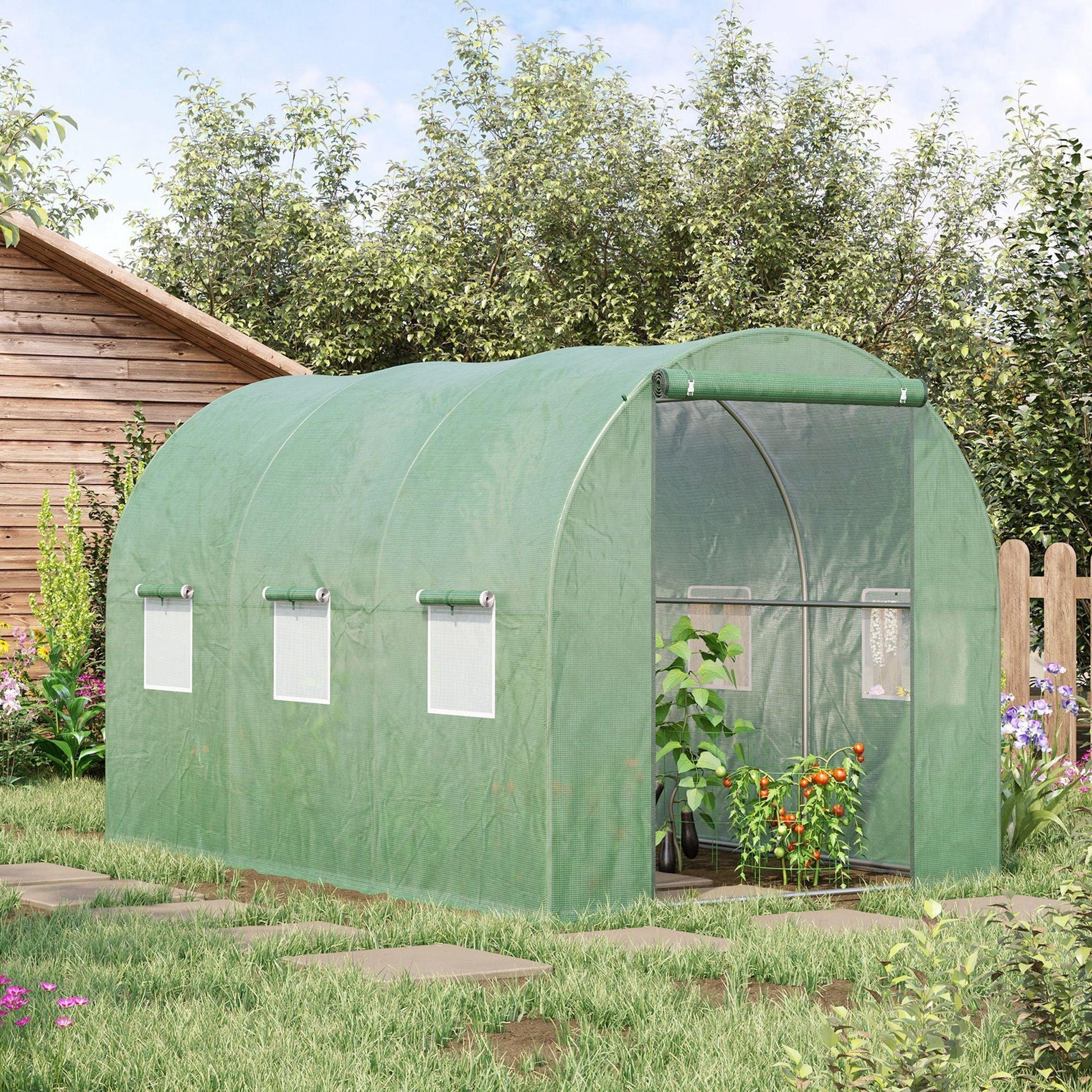 Outsunny Walk-in Greenhouse with Windows and Door (3x2M) - ALL4U RETAILER LTD