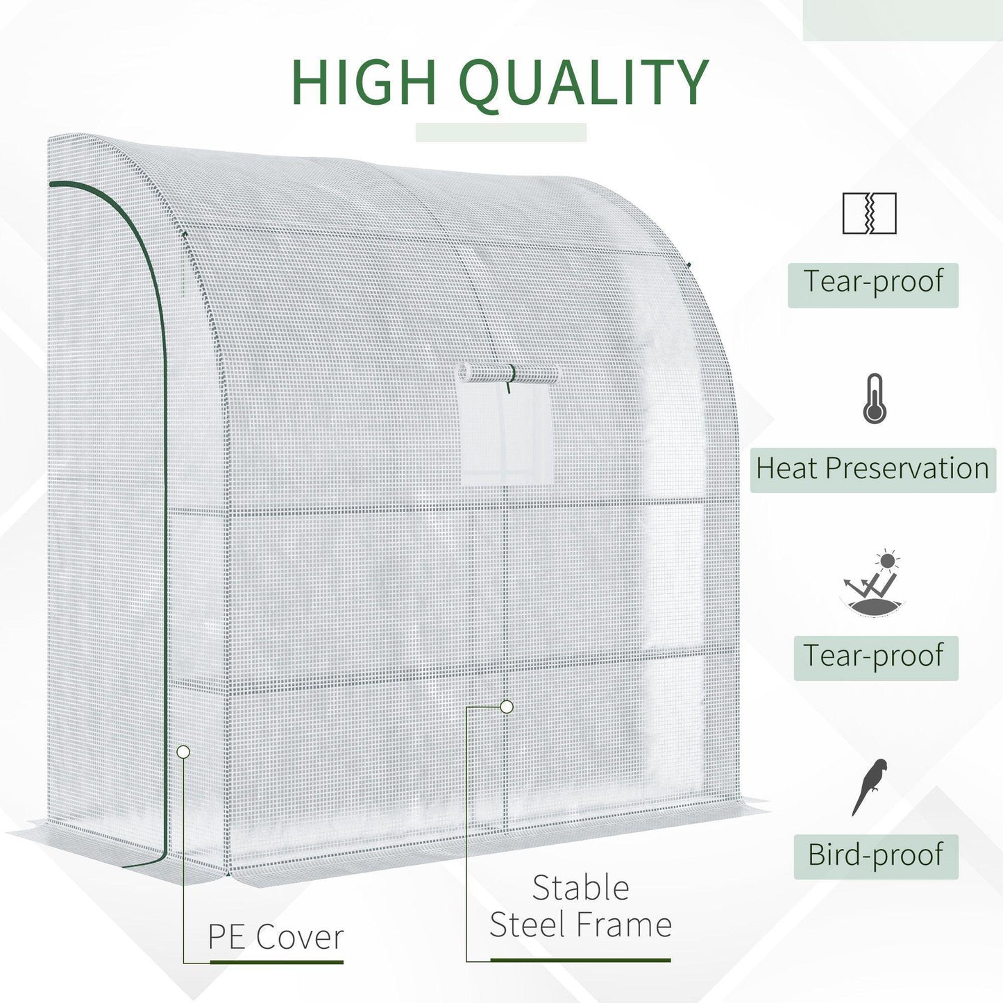 Outsunny Walk-In Greenhouse with Windows and Doors - ALL4U RETAILER LTD