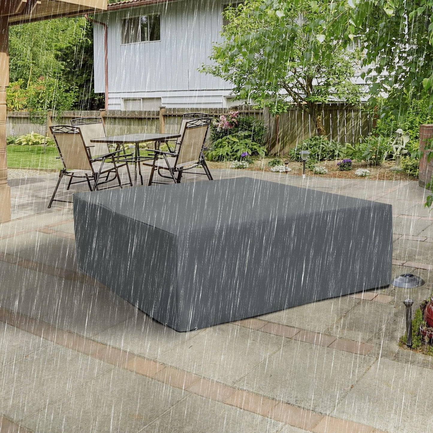 Outsunny Waterproof Grey Patio Set Cover: 205L x 192W x 61Hcm - ALL4U RETAILER LTD