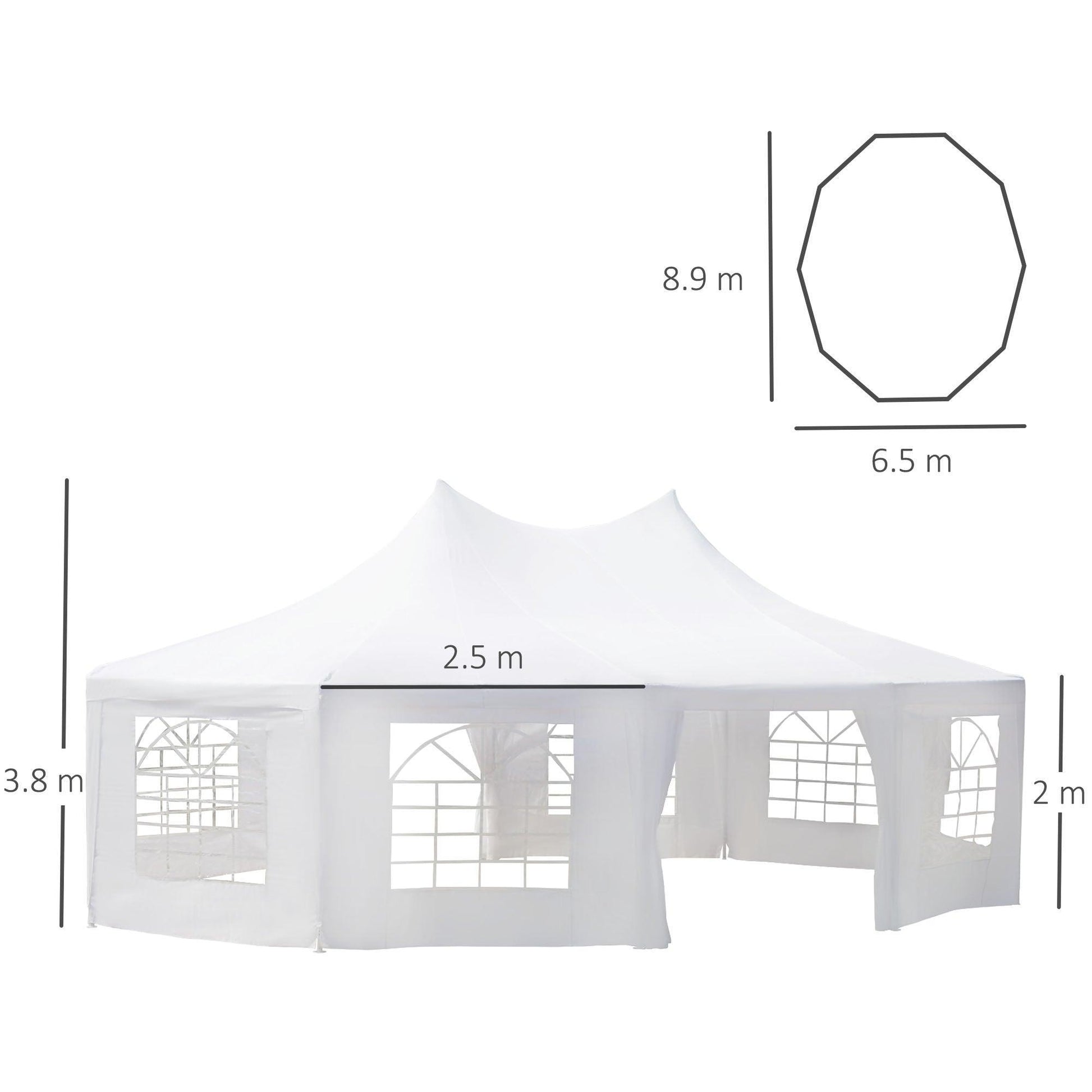 Outsunny Waterproof Marquee Canopy: Outsunny 8.9x6.5m - ALL4U RETAILER LTD