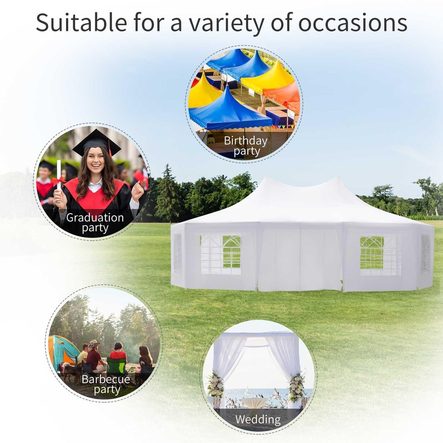 Outsunny Waterproof Marquee Canopy: Outsunny 8.9x6.5m - ALL4U RETAILER LTD