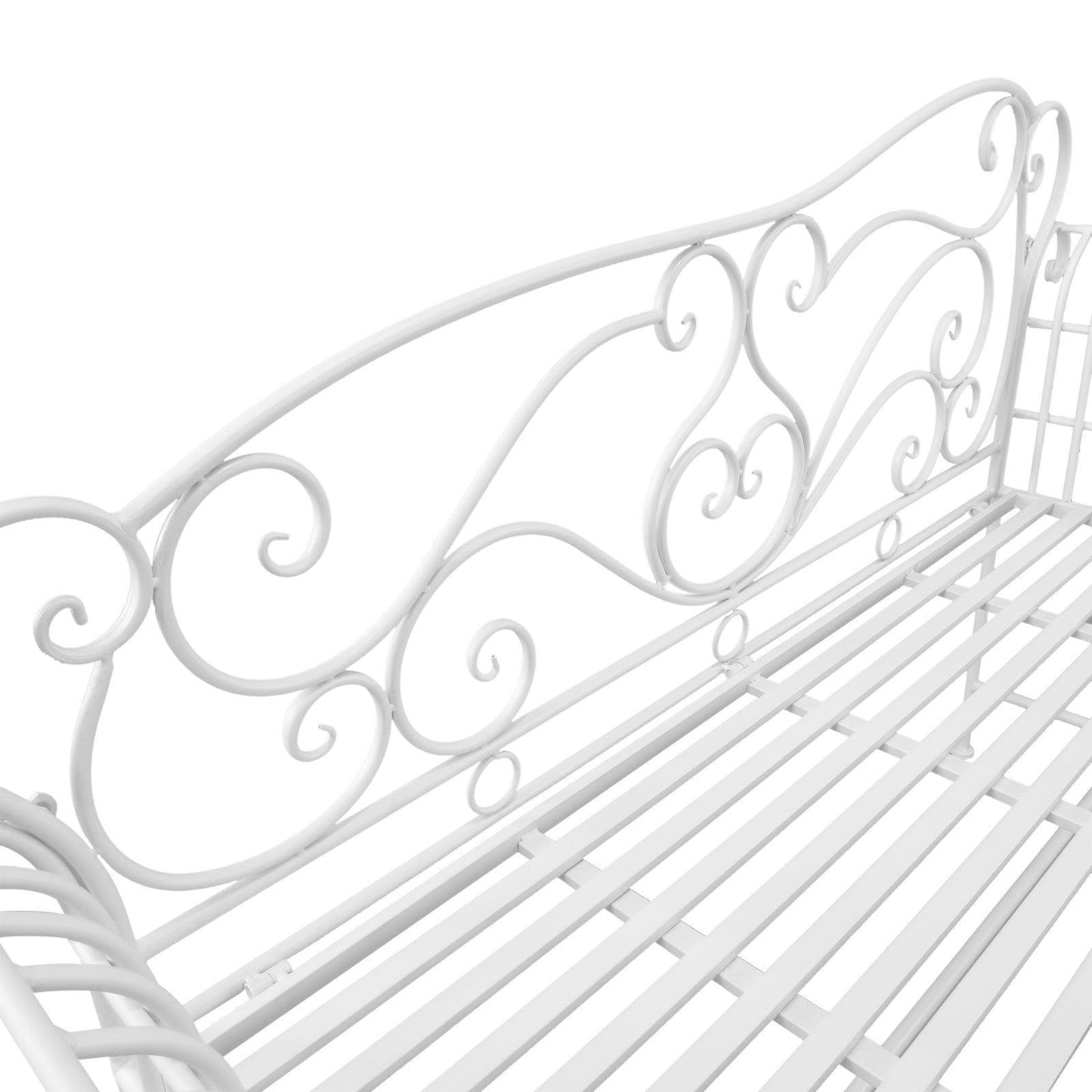 Outsunny White Metal Bench - ALL4U RETAILER LTD