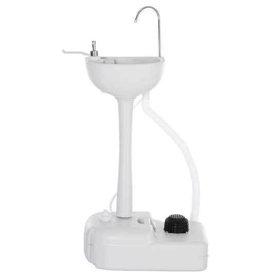 Outsunny White Outdoor Sink with Soap Dispenser & Towel Holder - ALL4U RETAILER LTD