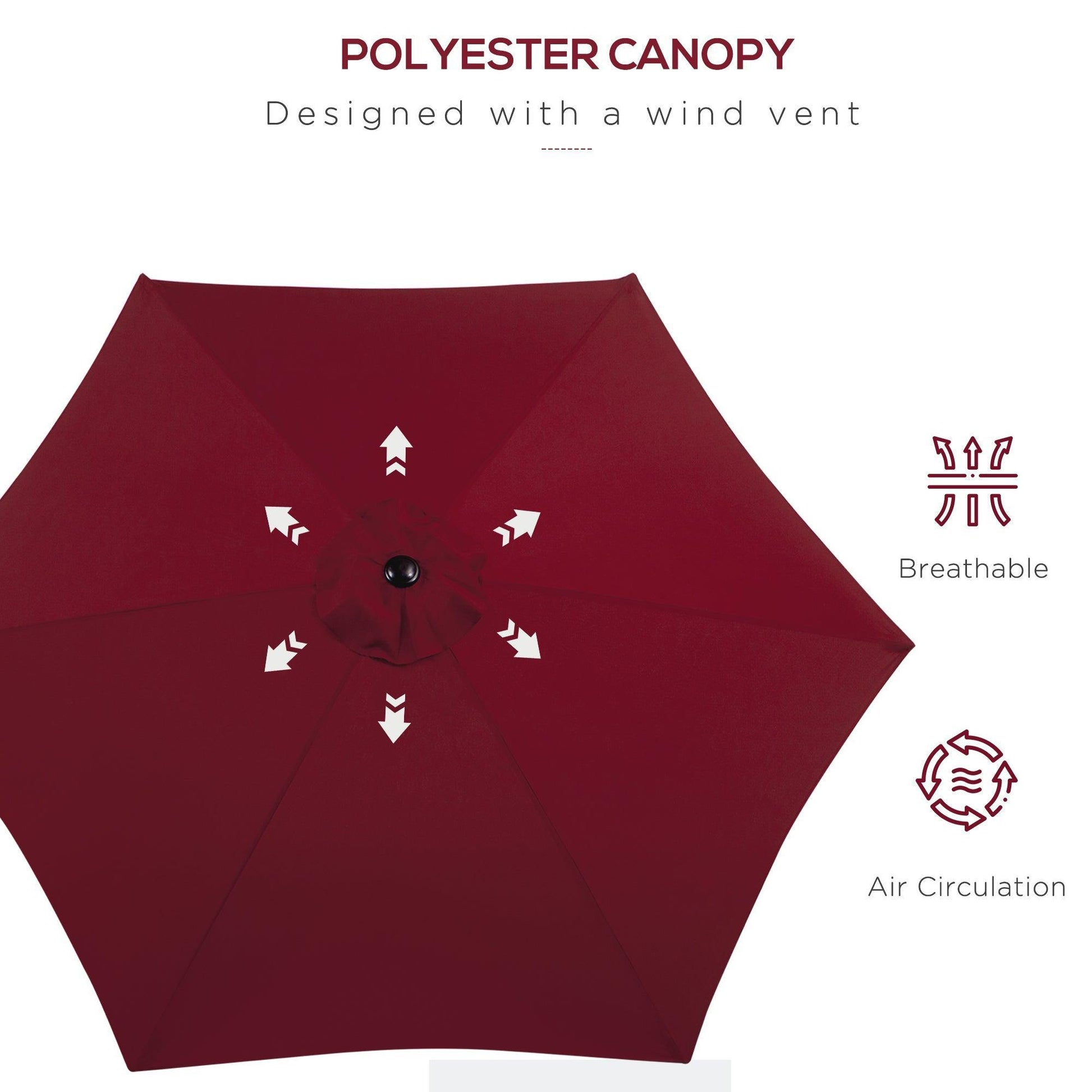 Outsunny Wine Red Tilting Parasol: Stylish Outdoor Sun Shade - ALL4U RETAILER LTD