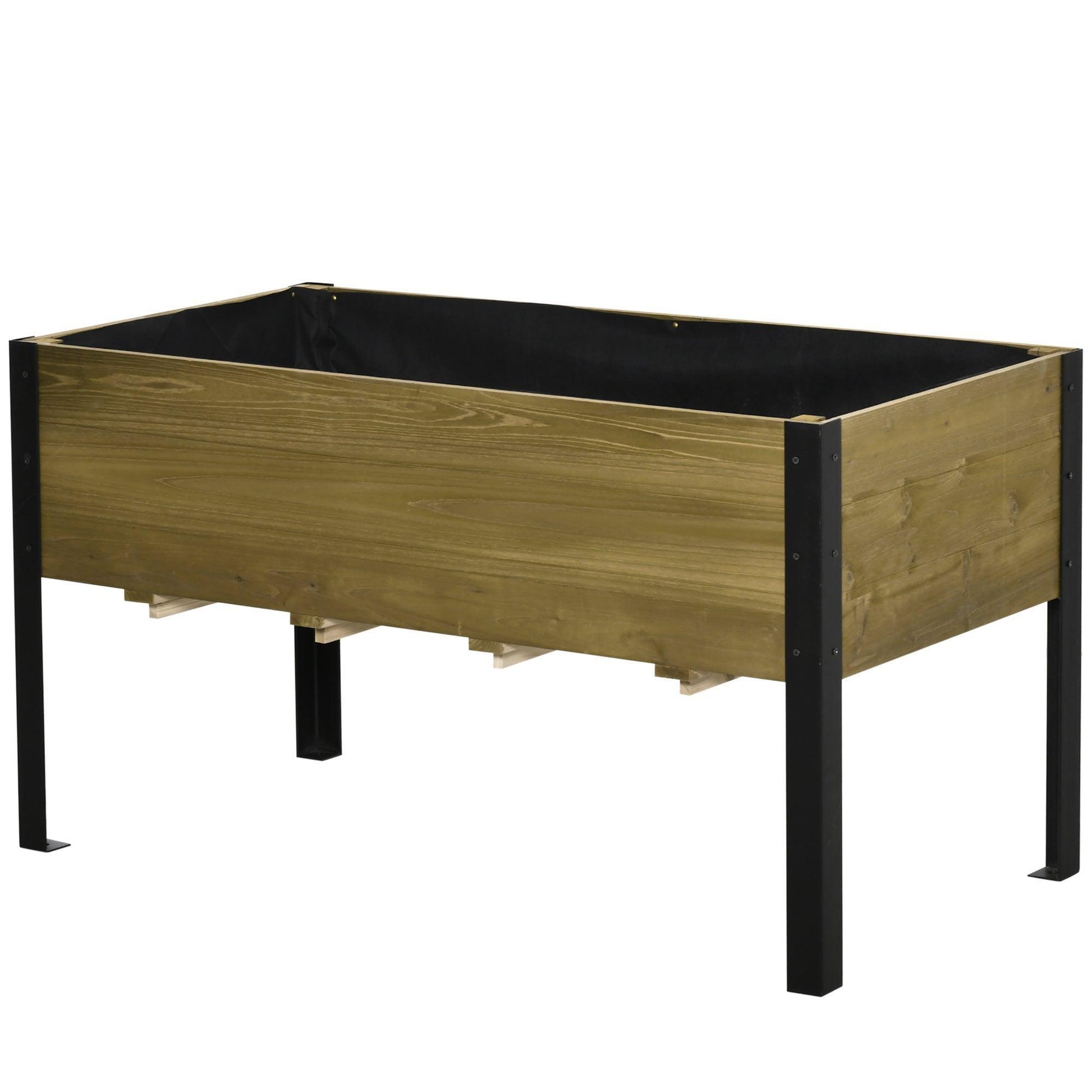 Outsunny Wood Planter Box with Metal Legs - 120x60cm - ALL4U RETAILER LTD