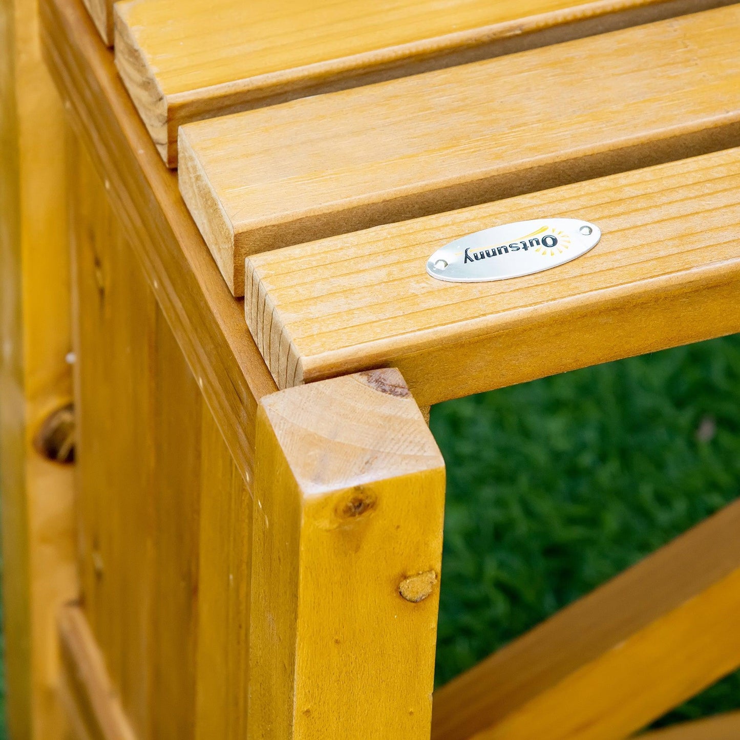 Outsunny Wooden Corner Bench with Planter: Patio & Deck Seating - ALL4U RETAILER LTD