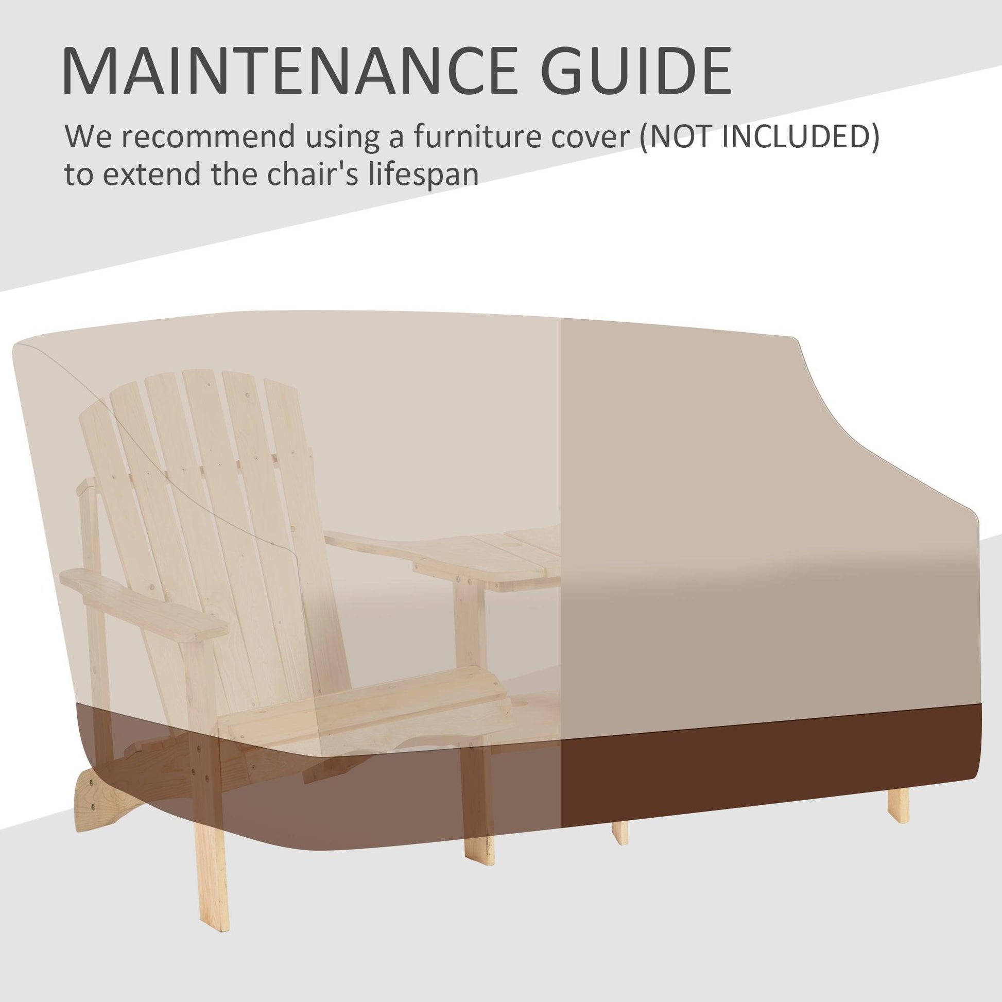 Outsunny Wooden Double Adirondack Loveseat Set: Patio Relaxation - ALL4U RETAILER LTD