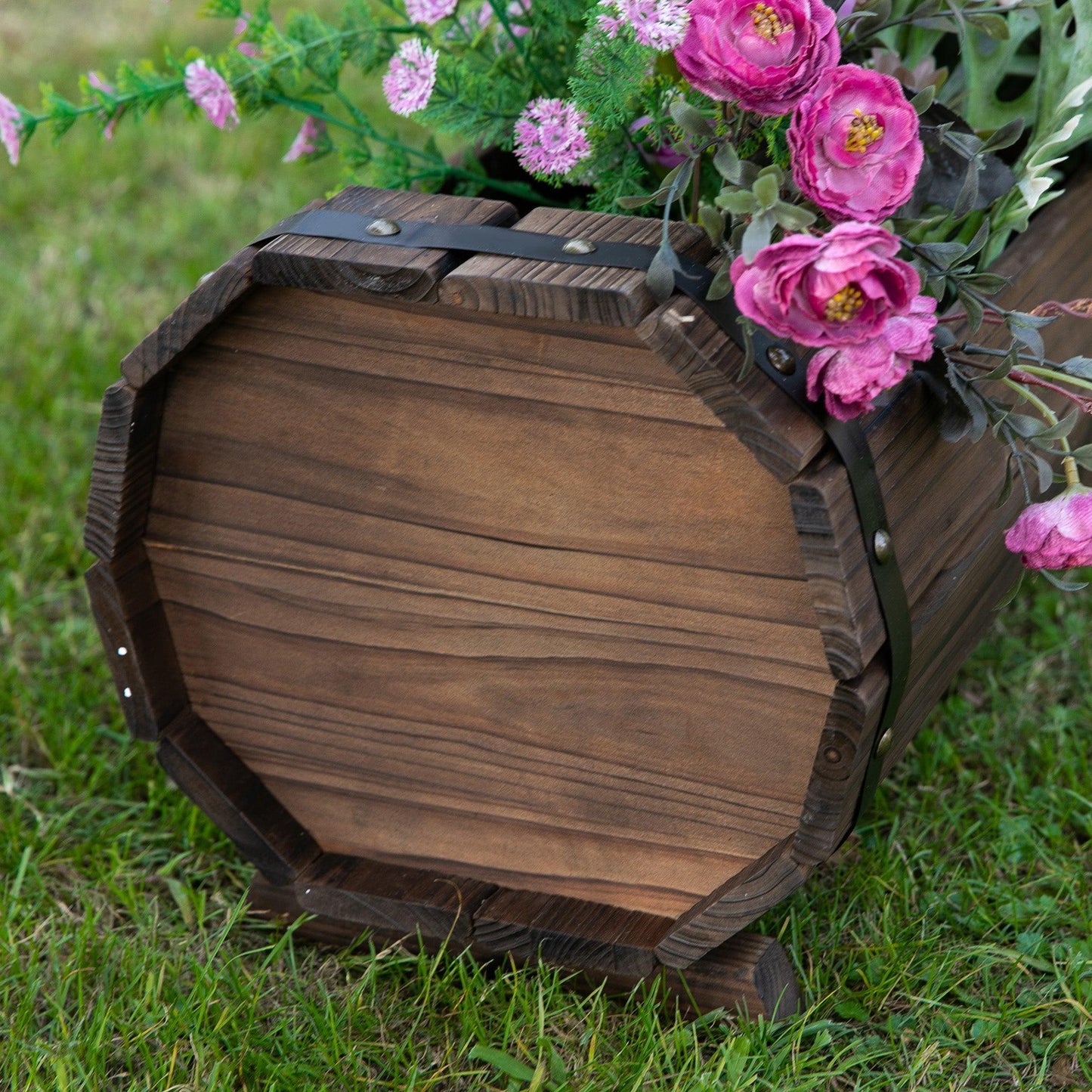 Outsunny Wooden Flower Planters - Outdoor & Indoor Pot - ALL4U RETAILER LTD