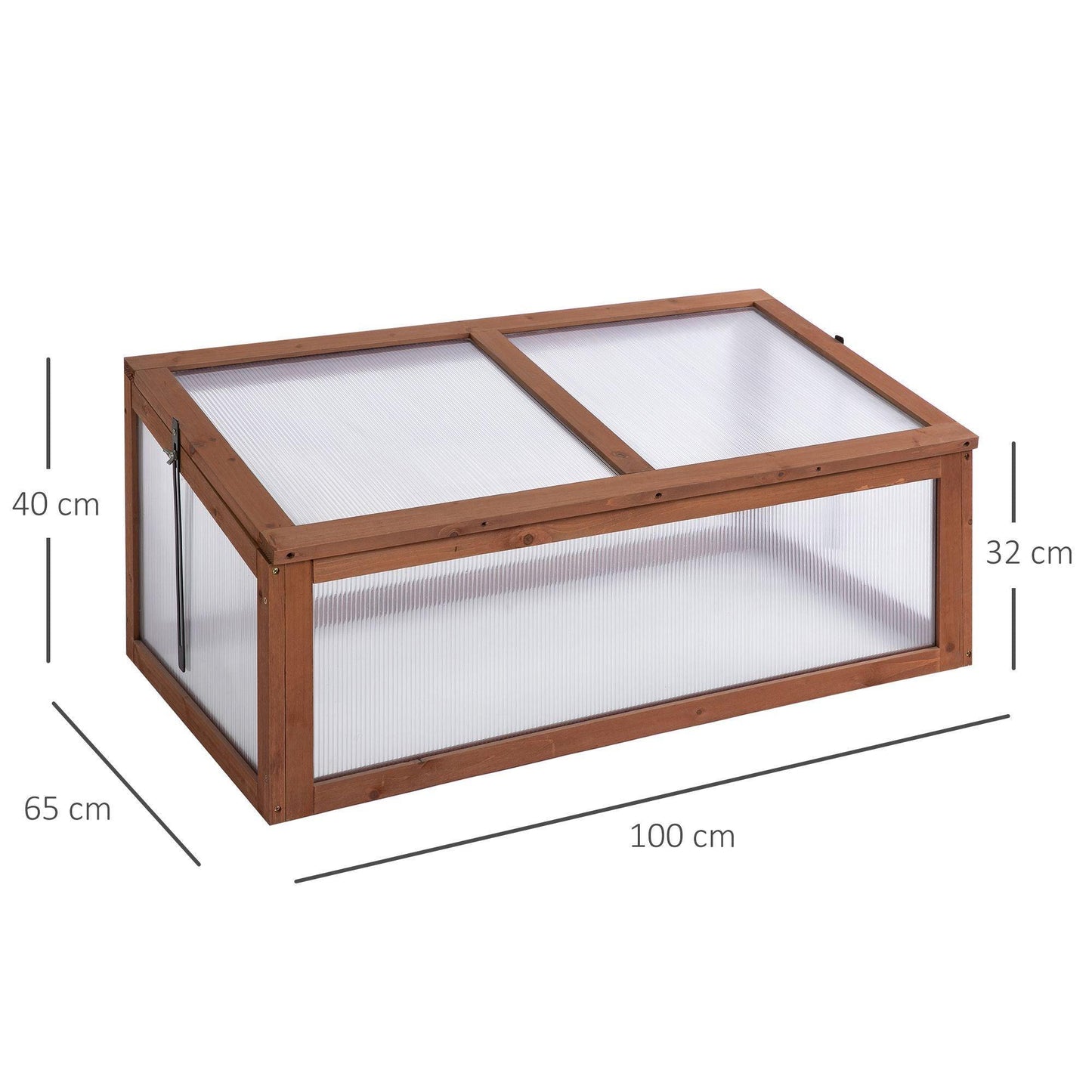 Outsunny Wooden Framed Outdoor Greenhouse with Openable Top - ALL4U RETAILER LTD