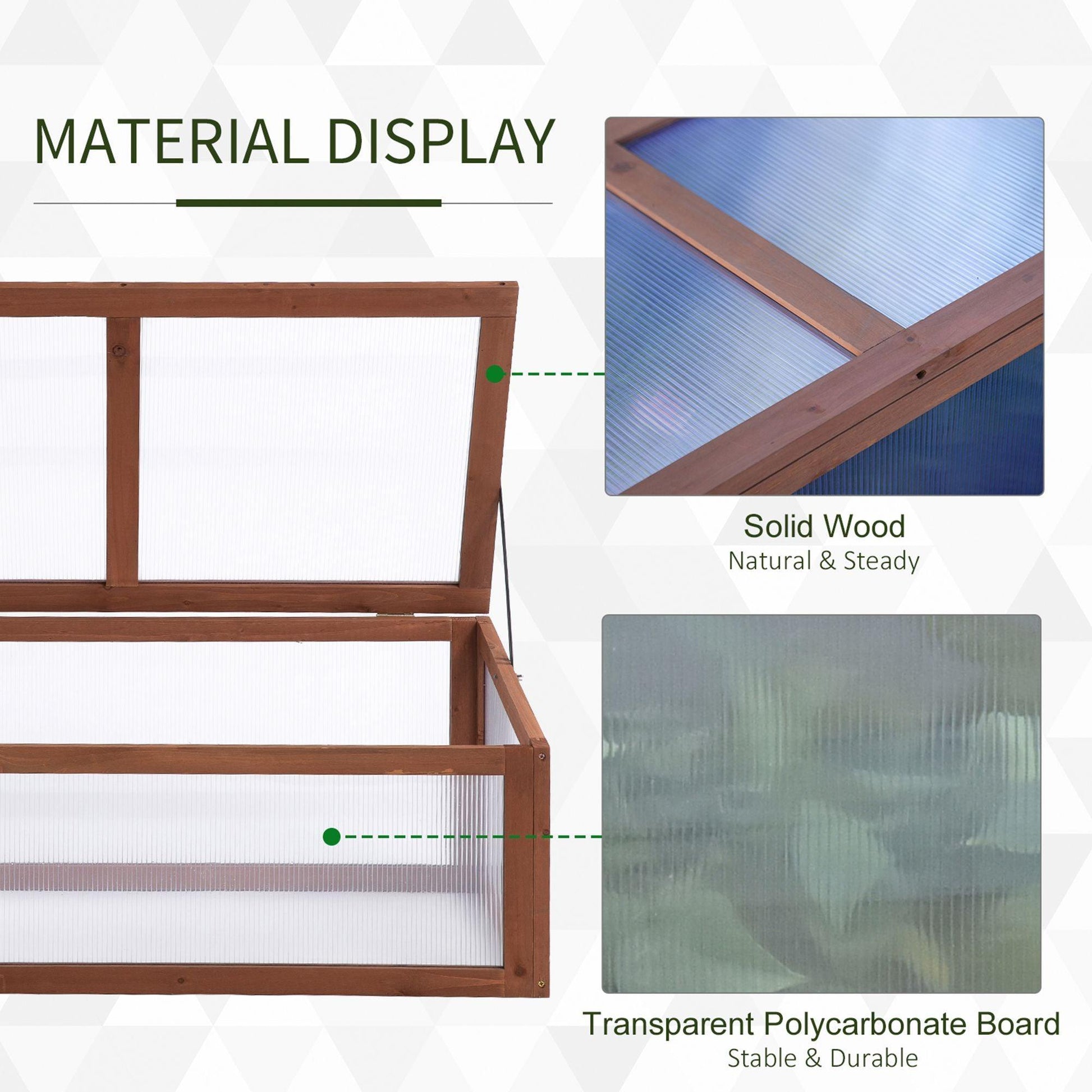 Outsunny Wooden Framed Outdoor Greenhouse with Openable Top - ALL4U RETAILER LTD