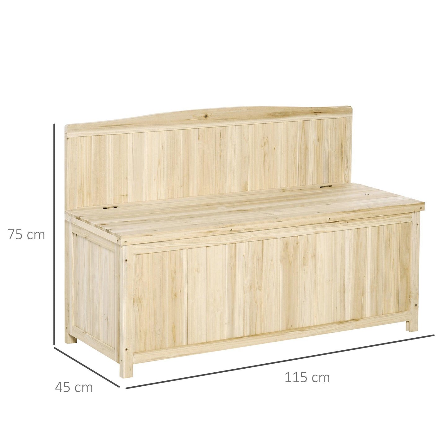 Outsunny Wooden Garden Arch Bench with Storage - 115L x 45W x 75Hcm - ALL4U RETAILER LTD