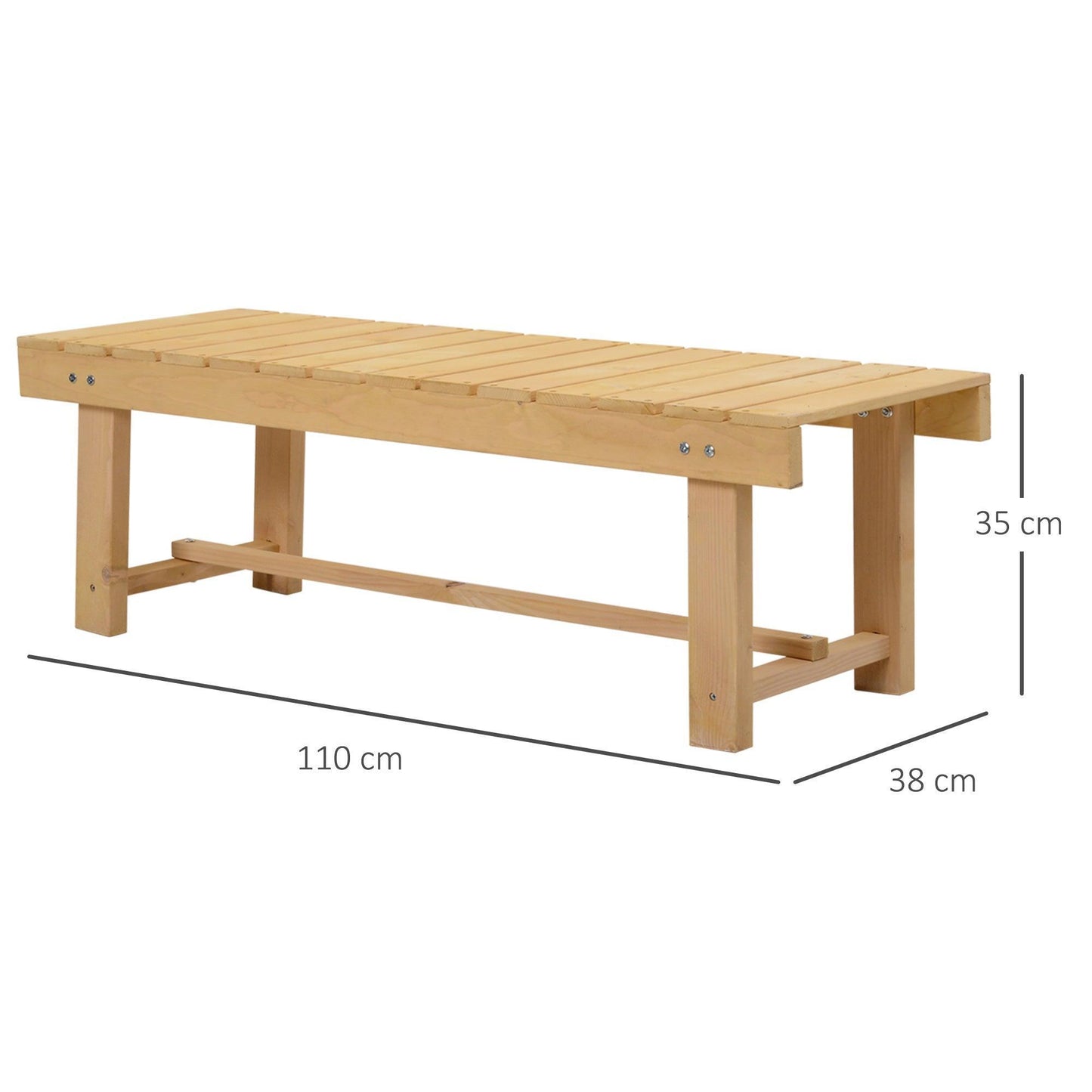 Outsunny Wooden Garden Bench - Outdoor Loveseat, 2-Seater - ALL4U RETAILER LTD