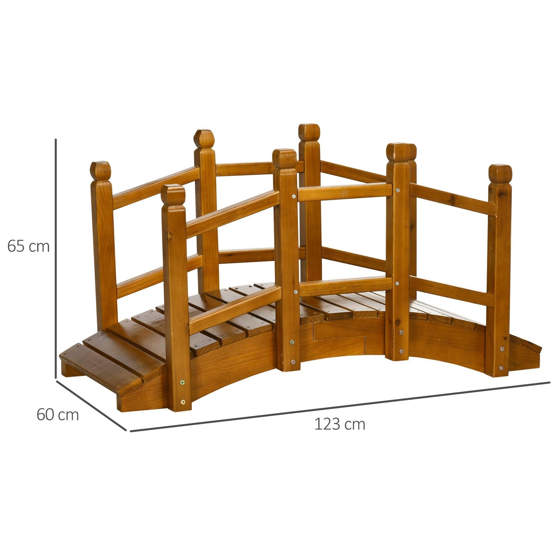 Outsunny Wooden Garden Bridge - Safe Arc Footbridge - ALL4U RETAILER LTD