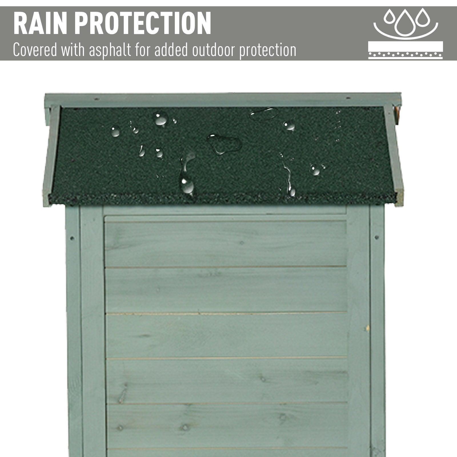 Outsunny Wooden Garden Cabinet 3-Tier Storage Shed - Green - ALL4U RETAILER LTD