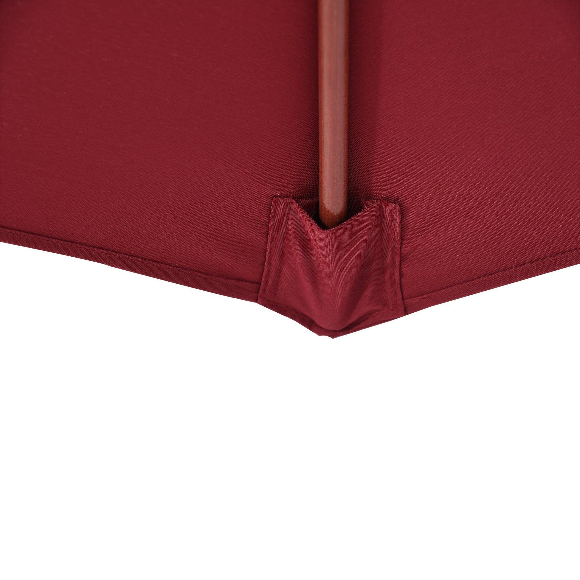 Outsunny Wooden Garden Parasol with Top Vent, Wine Red - ALL4U RETAILER LTD