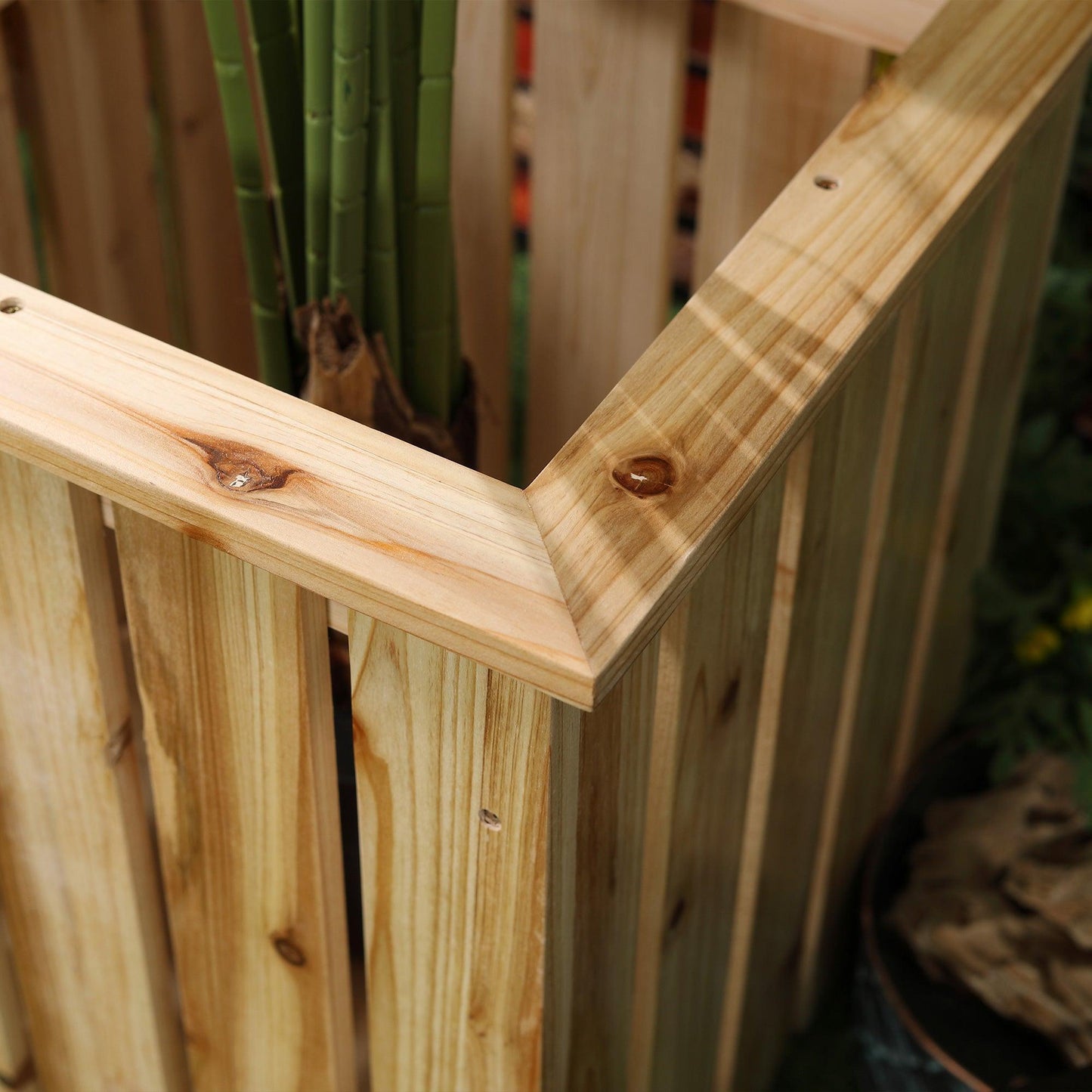 Outsunny Wooden Garden Planter & Bench Combo - Natural - ALL4U RETAILER LTD